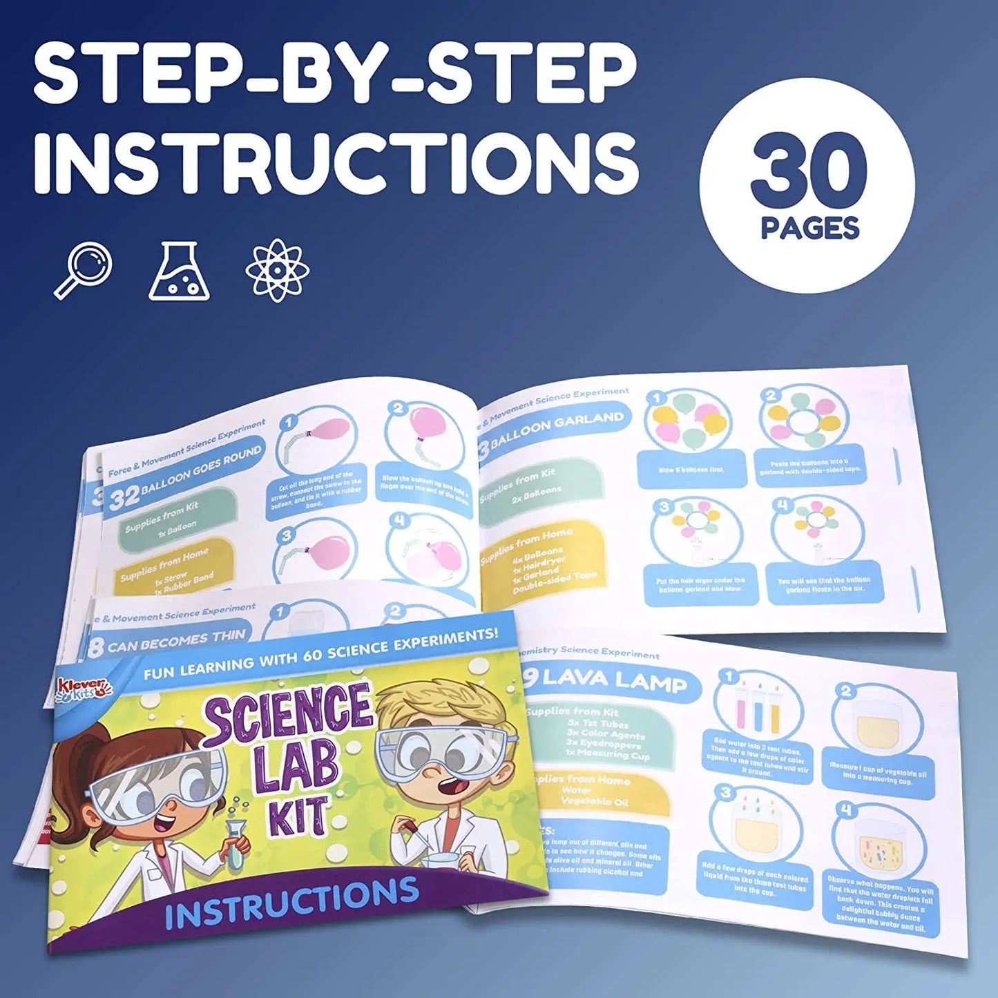 Syncfun 60 Science Kits For Kids Age 8-12 5-7, Experiment Kits With Lab Coat Scientist Costume , birthday Gift For Kids