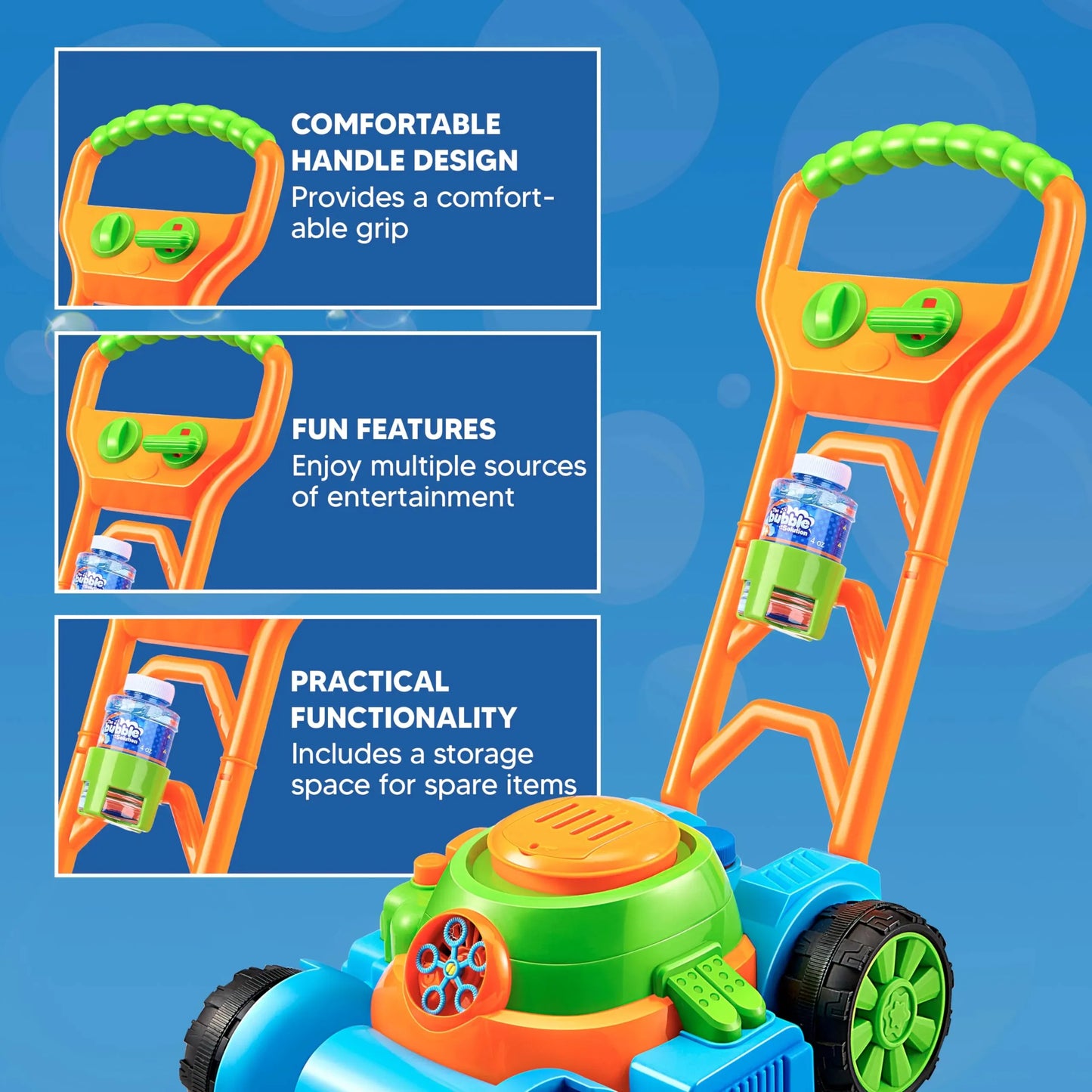Syncfun Bubble Lawn Mower, Bubble Machine Summer Outdoor Toys for Toddlers 1-3, Bubbles for Kids 2 4 6 Years Birthday Toy