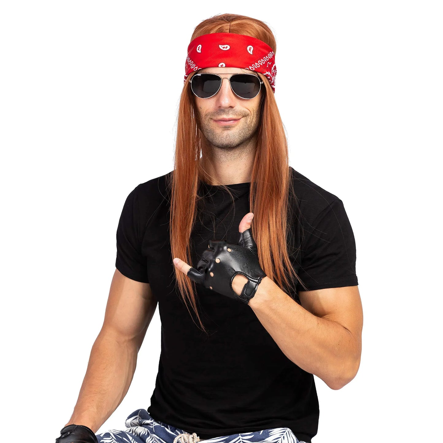 Syncfun Rockstar 90s Rocker Costume Party Cosplay Halloween Costumes for Men Adults