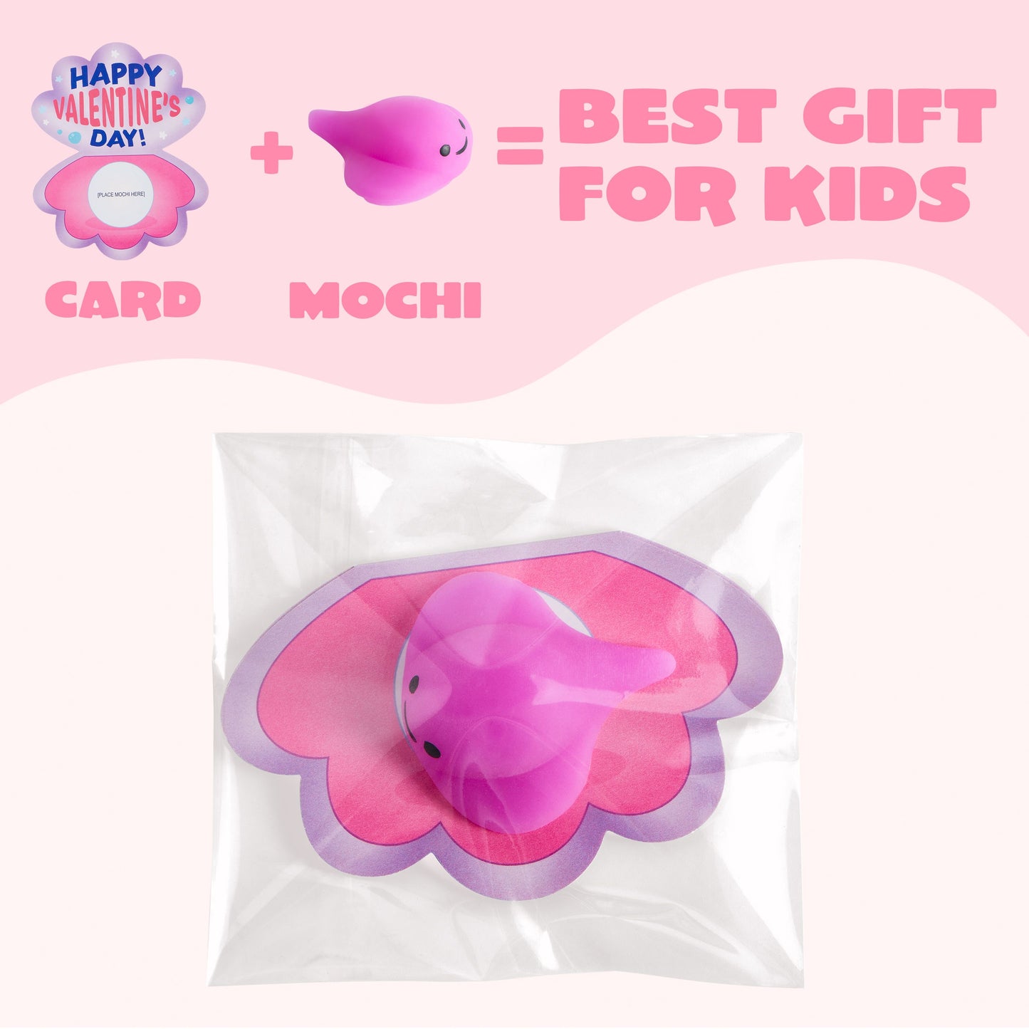 30 Packs Valentine Day Gift Cards with Mochi Squishy Toys, Stress Relief Fidget Toys, Kawaii Mochi Squeezes for Kids Holiday Party Favor, Gift Goodie Bag Filler, Classroom Exchange Prizes