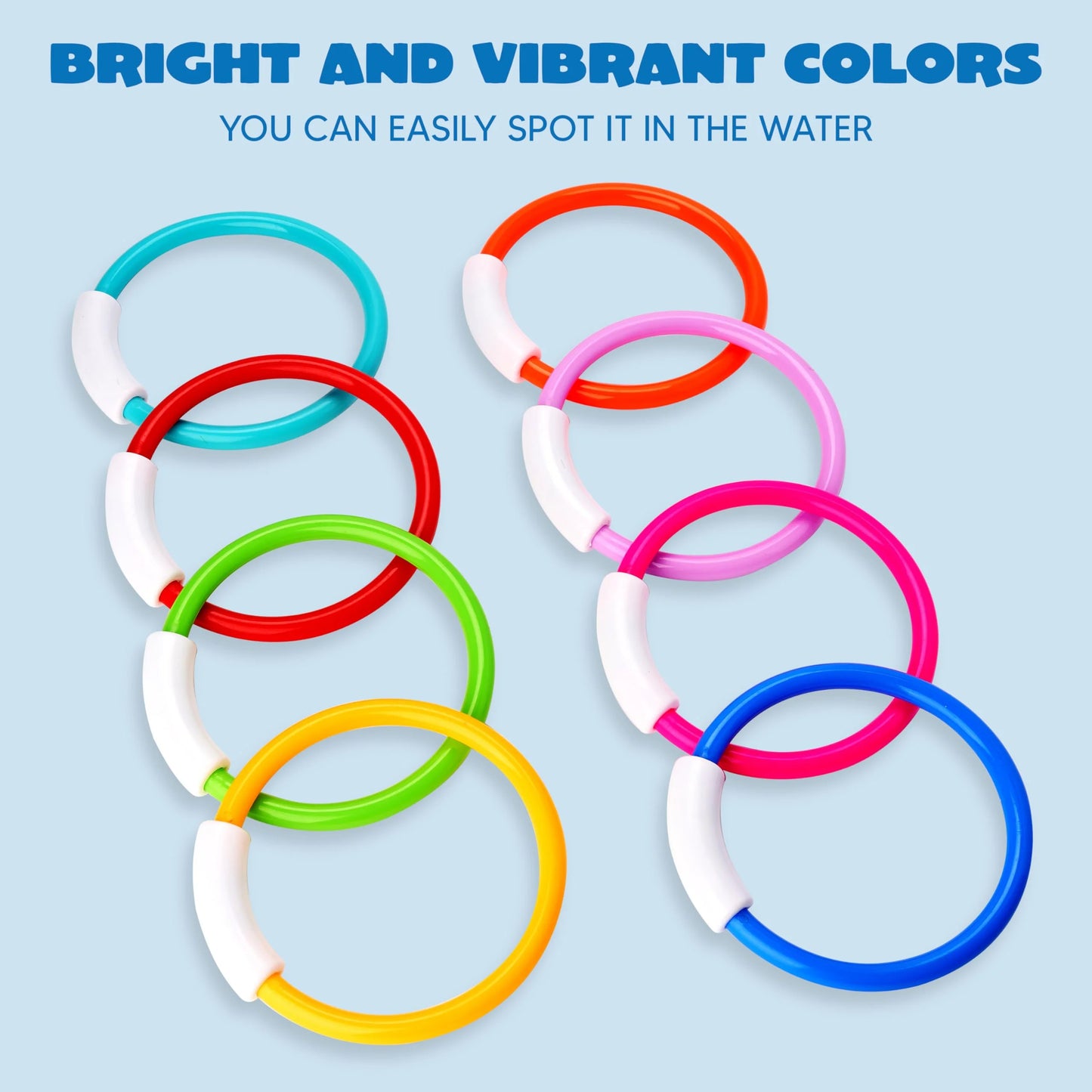 Syncfun 8 Pcs Pool Ring Toy Diving Set for Children, Colorful Underwater Training Pool Diving Rings, Swim Learning & Diving Skill Development