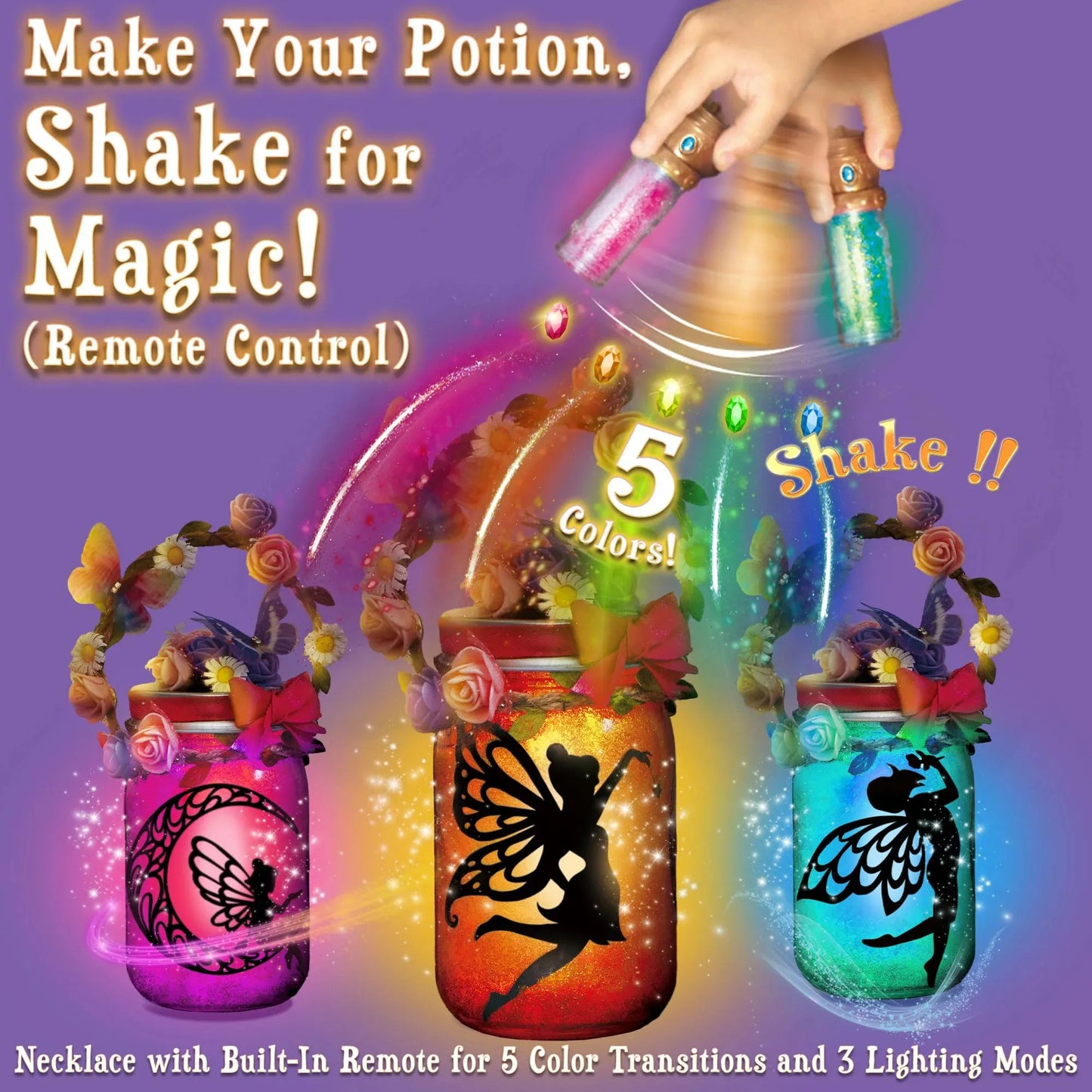 Klever Kits Fairy Lantern Craft Kit, 2-in-1 Moon Lamps Arts and Crafts for Kids, Birthday Halloween Gifts for Girls Age 6 up
