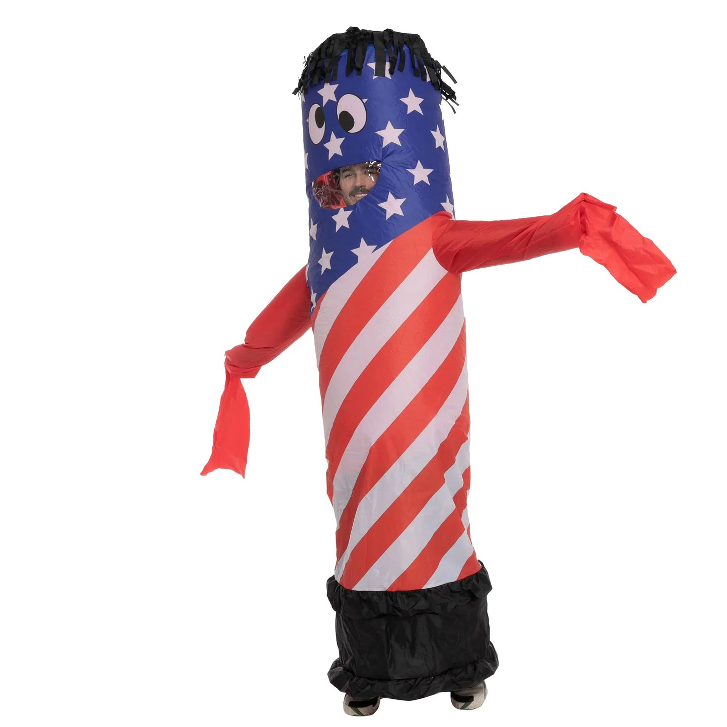 Syncfun Inflatable Tuble Costumes for Adult, with Blower American Flag Air Dancer Tube Man Wavy Arm Guy Costumes, Halloween Party Role Play