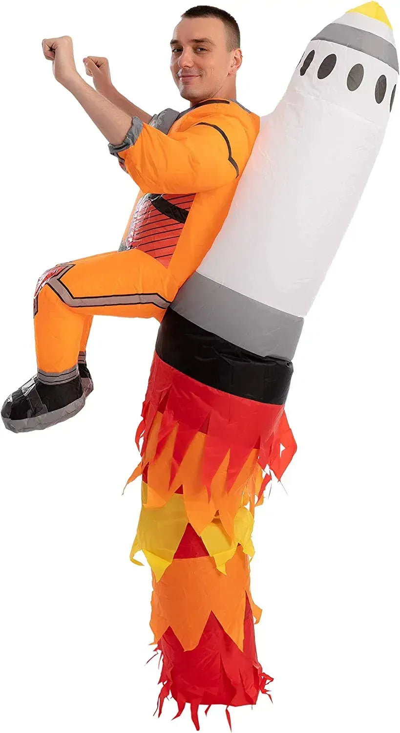 Syncfun Inflatable Halloween Costume for Adult Jet Pack Astronaut Inflatable Costume with Rockets, Halloween Unisex Cosplay Accessories, Space Costume