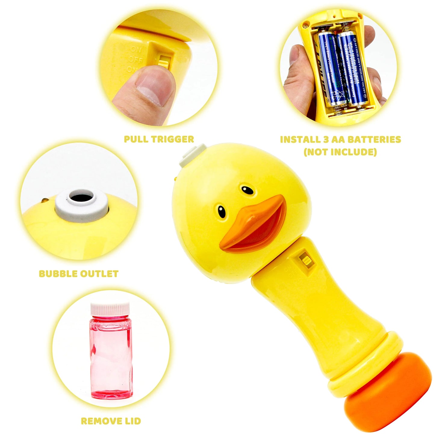 2 Pack Duck Bunny Bubble Blowing Toy for Outdoor Activities, Party, Wedding, Easter Basket Stuffer