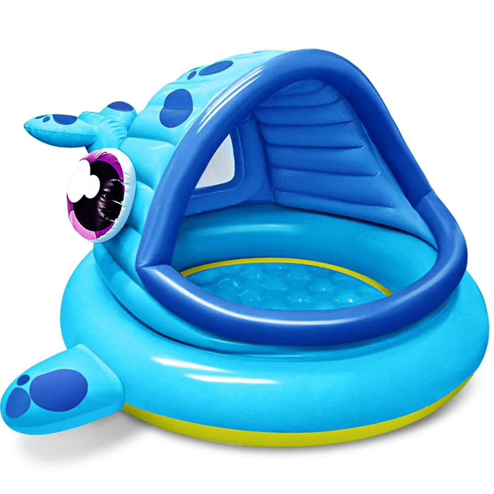 SYNCFUN Inflatable Shade Kiddie Pool for Baby, Whale Baby Pool Tent, Infant Swimming Pool for Kids（54" x 56" x 28"）,Blow Up Toddler Pool for Swim Party Toys Summer Water Beach Fun