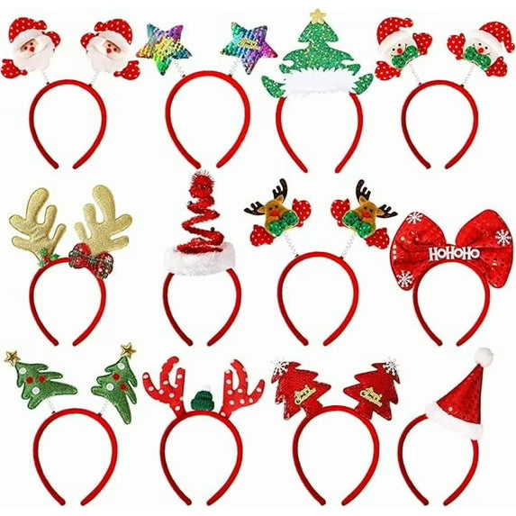 Joyfy 12 styles 24 pieces festive headbands, cute Christmas headbands, full of fun and festive atmosphere, suitable for Christmas parties