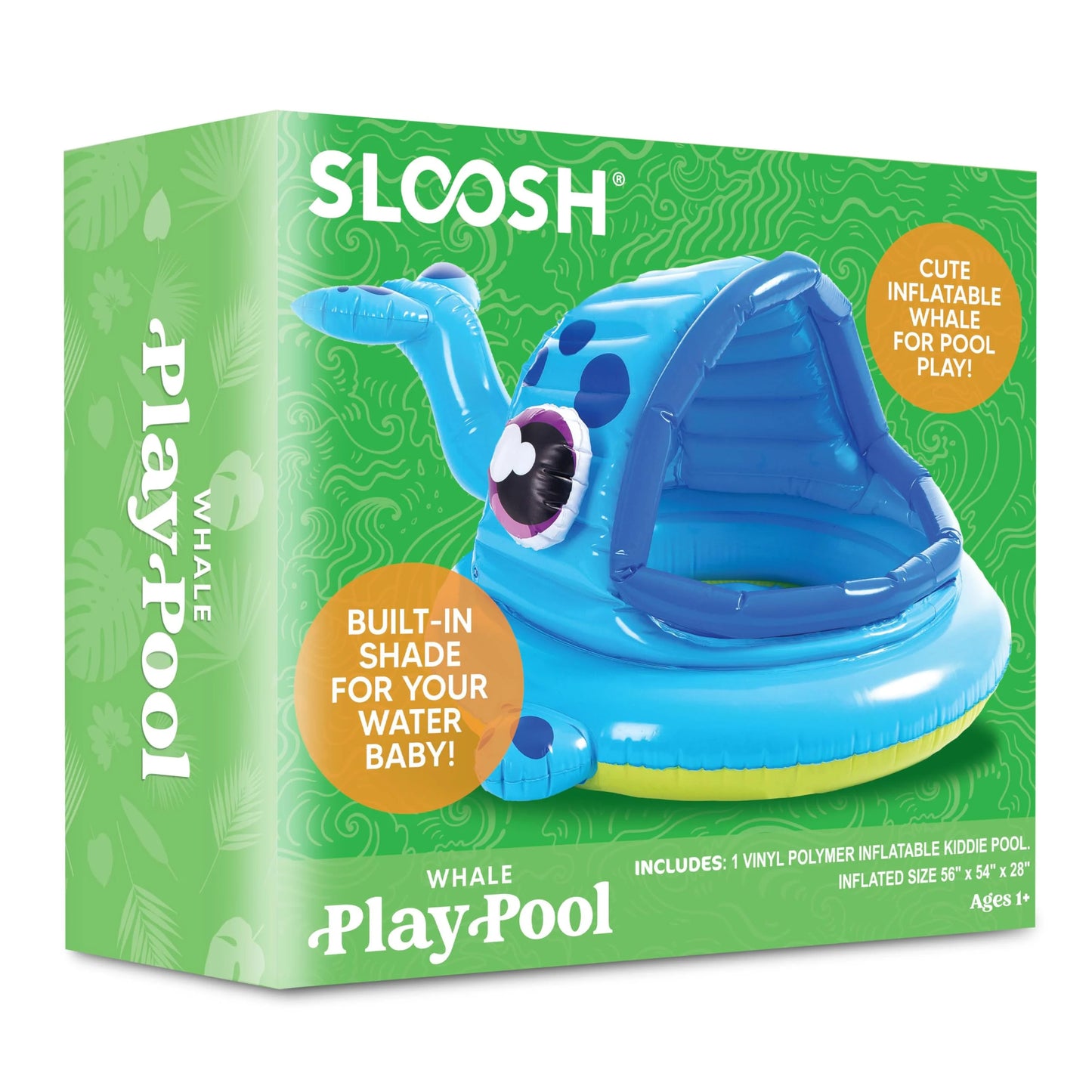 SYNCFUN Inflatable Shade Kiddie Pool for Baby, Whale Baby Pool Tent, Infant Swimming Pool for Kids（54" x 56" x 28"）,Blow Up Toddler Pool for Swim Party Toys Summer Water Beach Fun