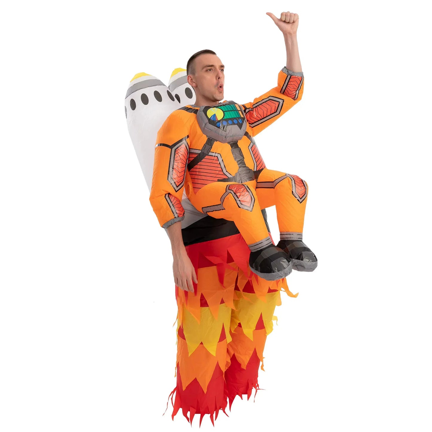 Syncfun Inflatable Halloween Costume for Adult Jet Pack Astronaut Inflatable Costume with Rockets, Halloween Unisex Cosplay Accessories, Space Costume