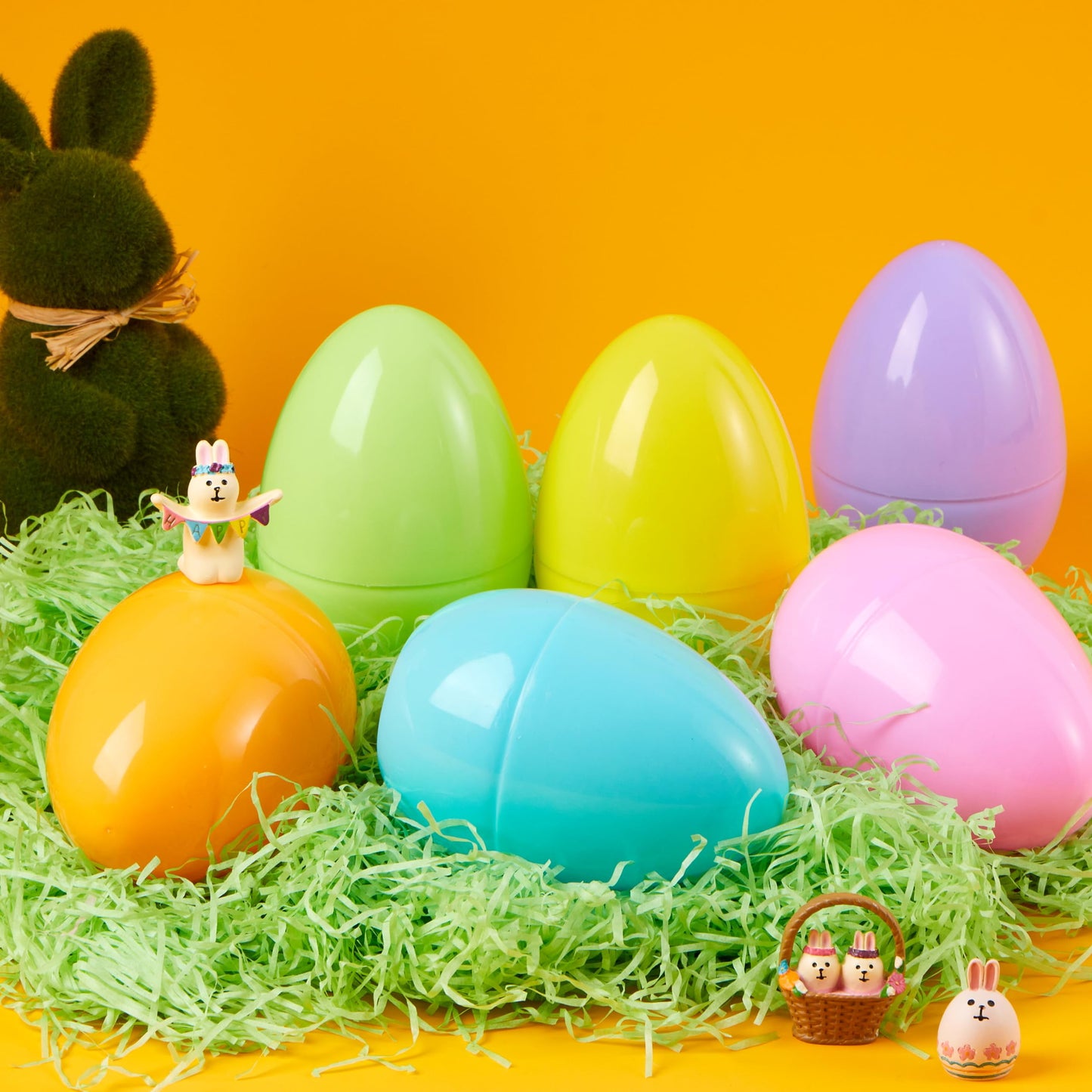 6 Pack Giant Pastel Easter Eggs, 6 Inch Plastic Eggs, Fillabl