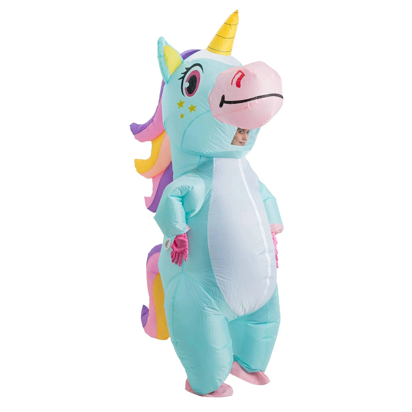 Syncfun Inflatable Costume for Adults,Full Body Blue Unicorn Inflatable Halloween Costume