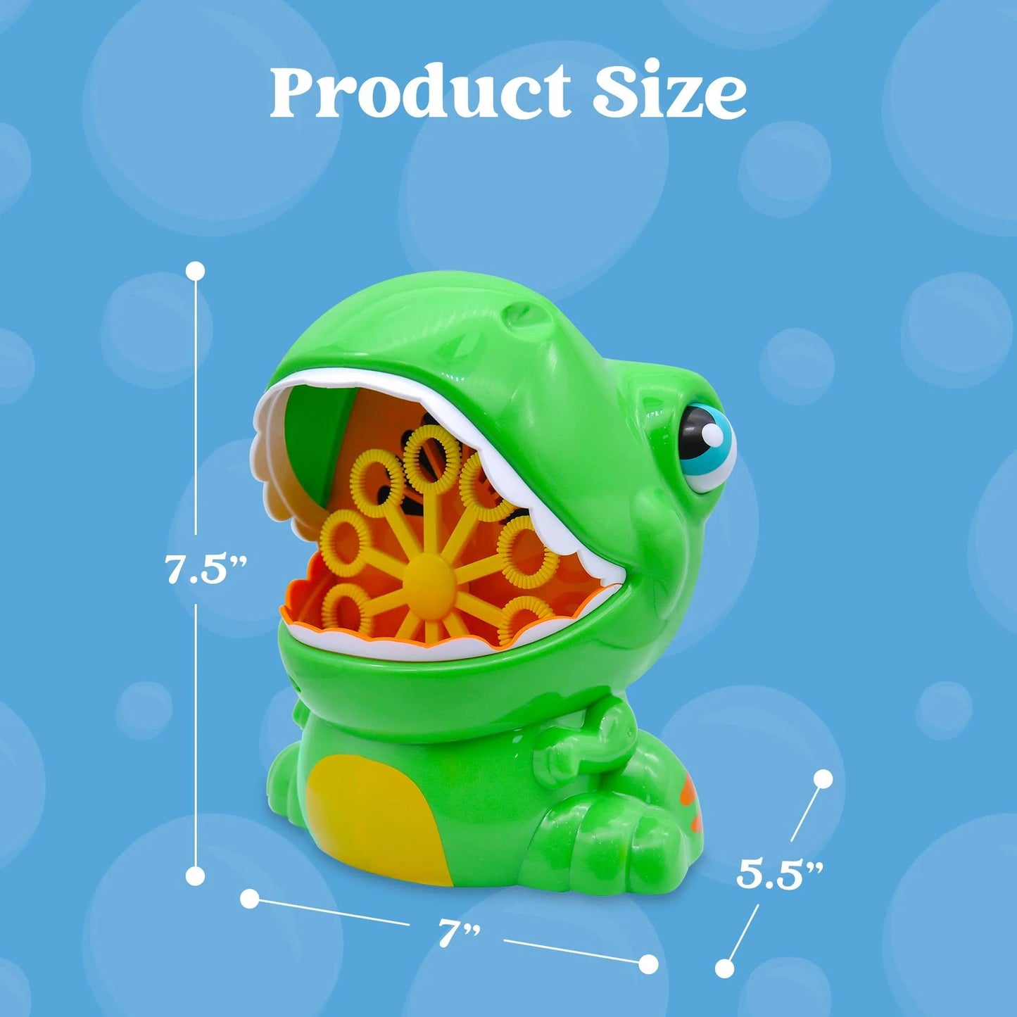 SYNCFUN Dinosaur Bubble Machine, Automatic Bubble Blower with Solutions for Kids Summer Outdoor Indoor Toy, Dinosaur Party Favor, Birthday Gift