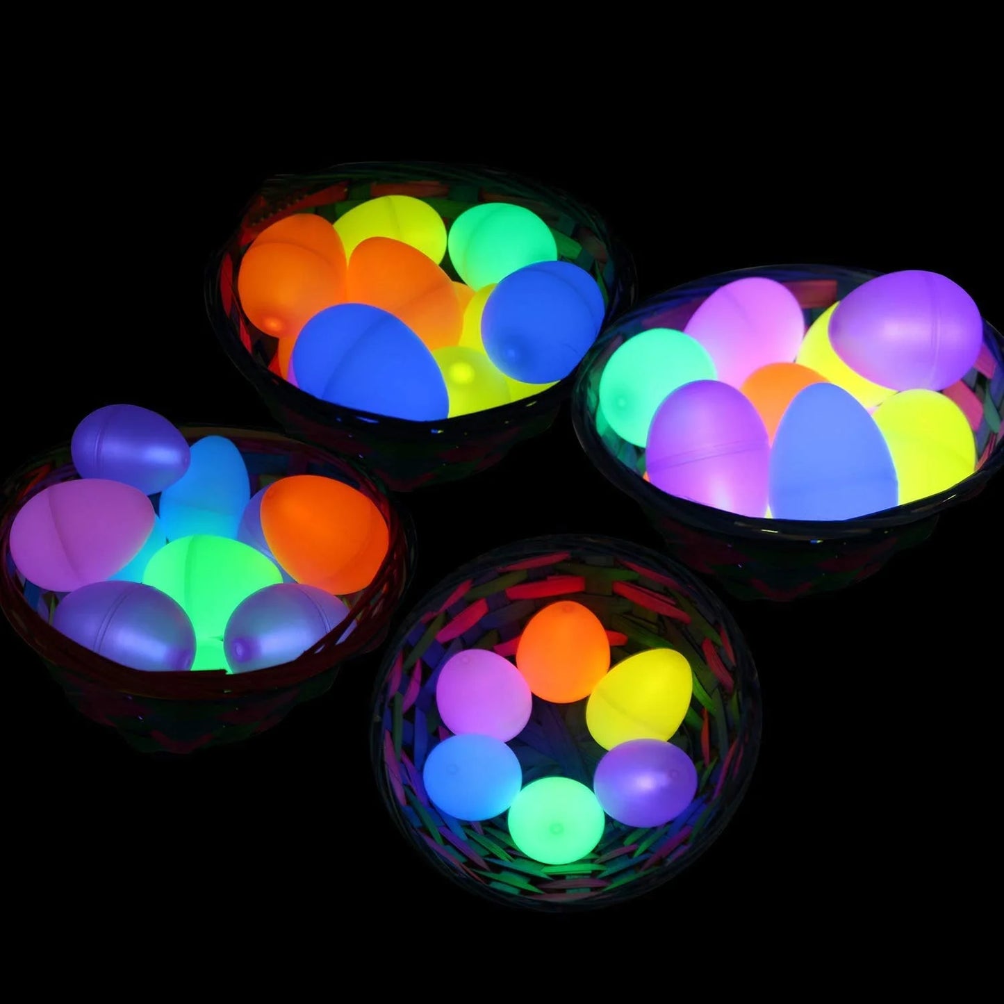 144 Easter Glow Eggs & 288 Mini Glow Sticks, Glow-in-the-dark Easter Basket Stuffing Gifts for Kids