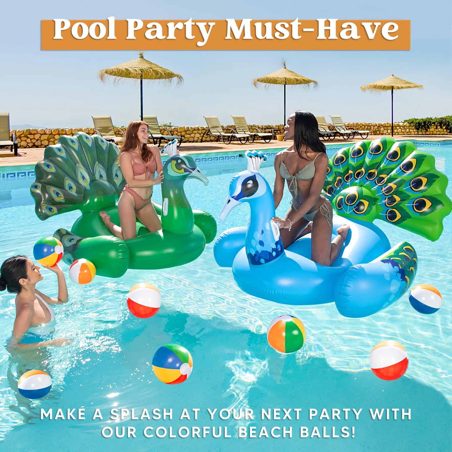 Joyfy 12 Pack Rainbow Beach Balls,12 inch Inflatable Swimming Pool Toys for Summer Games Pool Party Favors Summer Water Toy Fun Play Beachball Game for Kid Boys Girls
