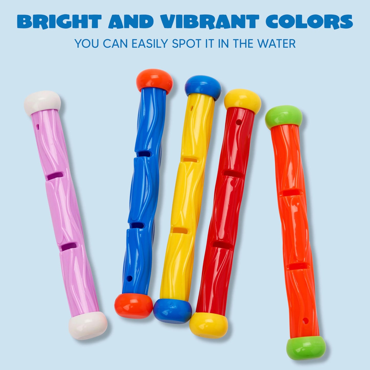 Syncfun Diving Sticks Pool Toys, 8 Pcs Underwater Training Pool Dive Stick for Kids, Colorful Swimming Toy Sinking Throwing Sticks for Kids Gifts Summer Swim Training Water Fun Pool Games(Sticks)