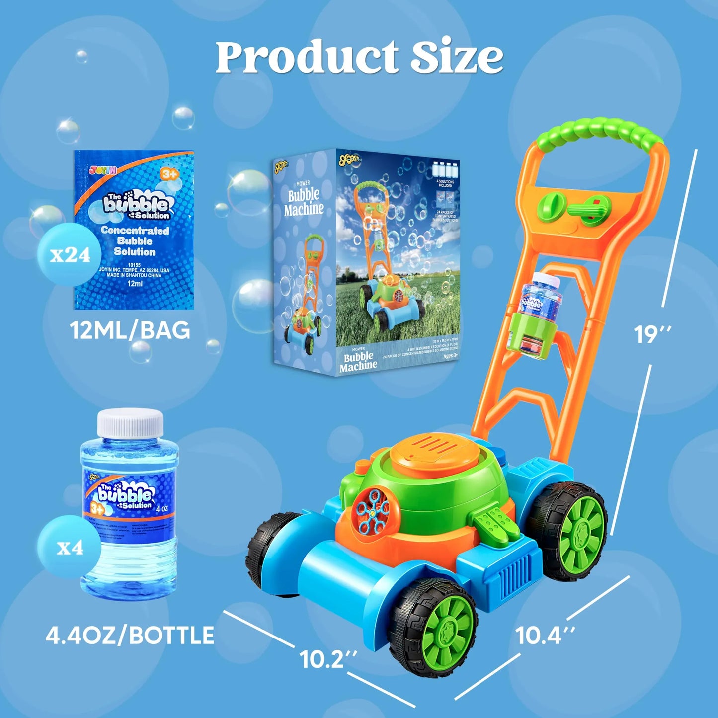 Syncfun Bubble Lawn Mower, Bubble Machine Summer Outdoor Toys for Toddlers 1-3, Bubbles for Kids 2 4 6 Years Birthday Toy