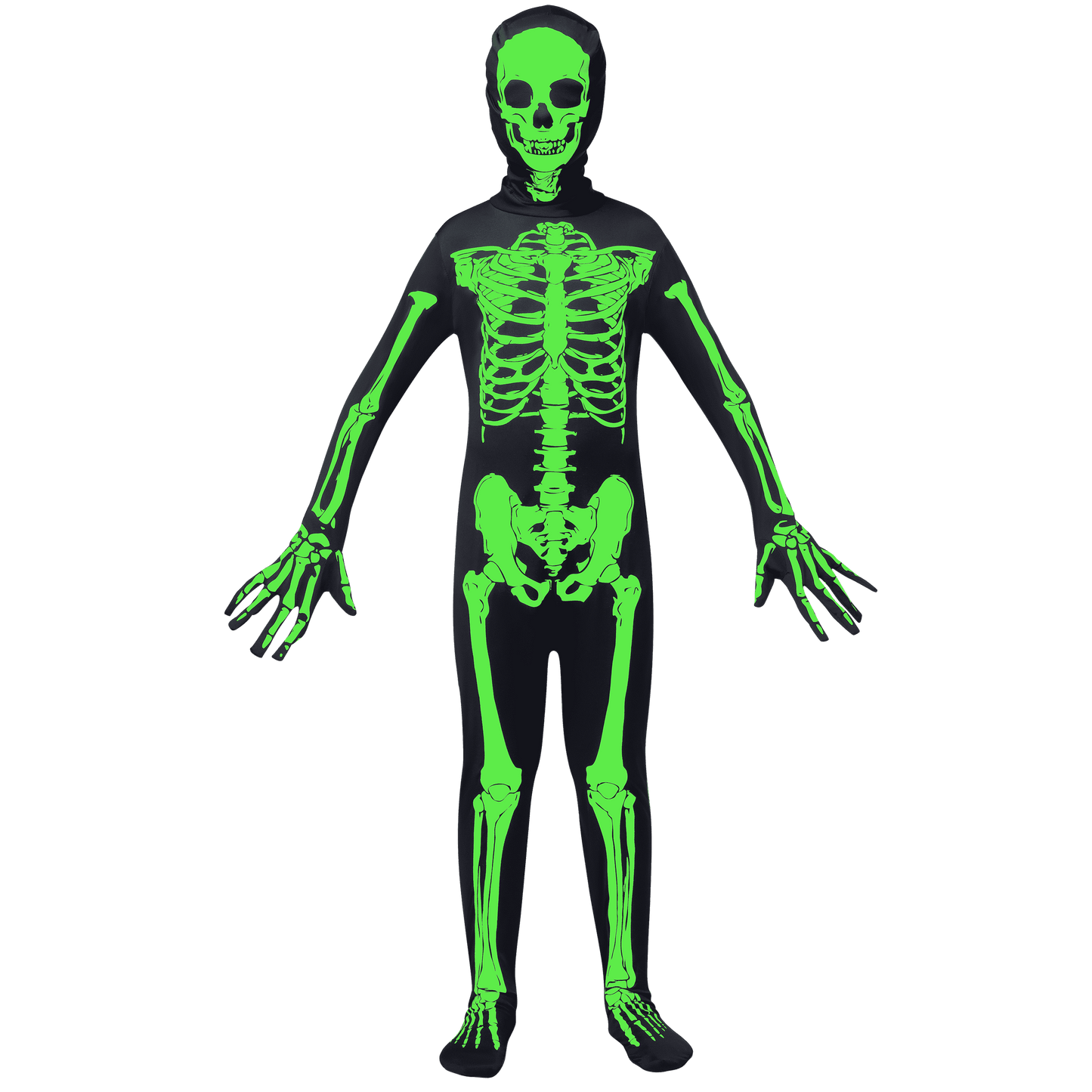 Joyfy Scary 3D Skeleton Costume for Kids, Toddlers Glow in the Dark Skeleton Costume for Halloween Party Dress up 5-12 Years