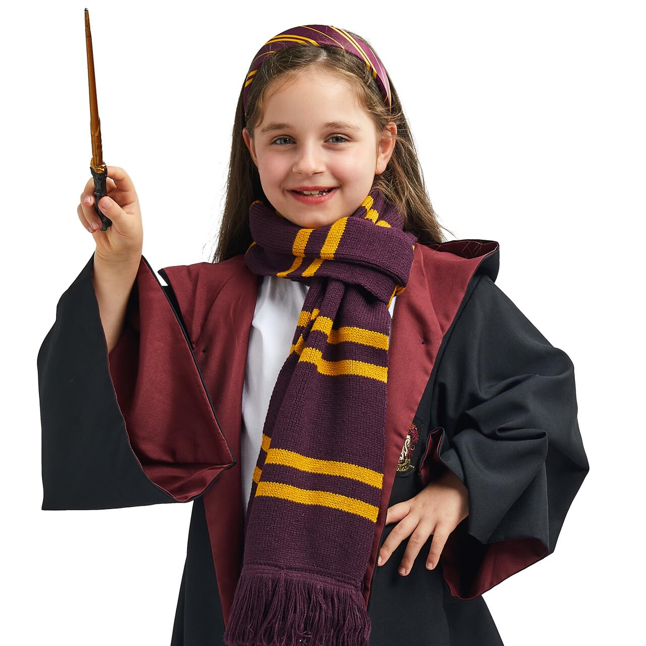 SYNCFUN 3 Pcs Halloween Wizard Costume Accessories Set with Tie Wand,and Headbands,Cosplay Accessories for Kids and Adults Dress Up