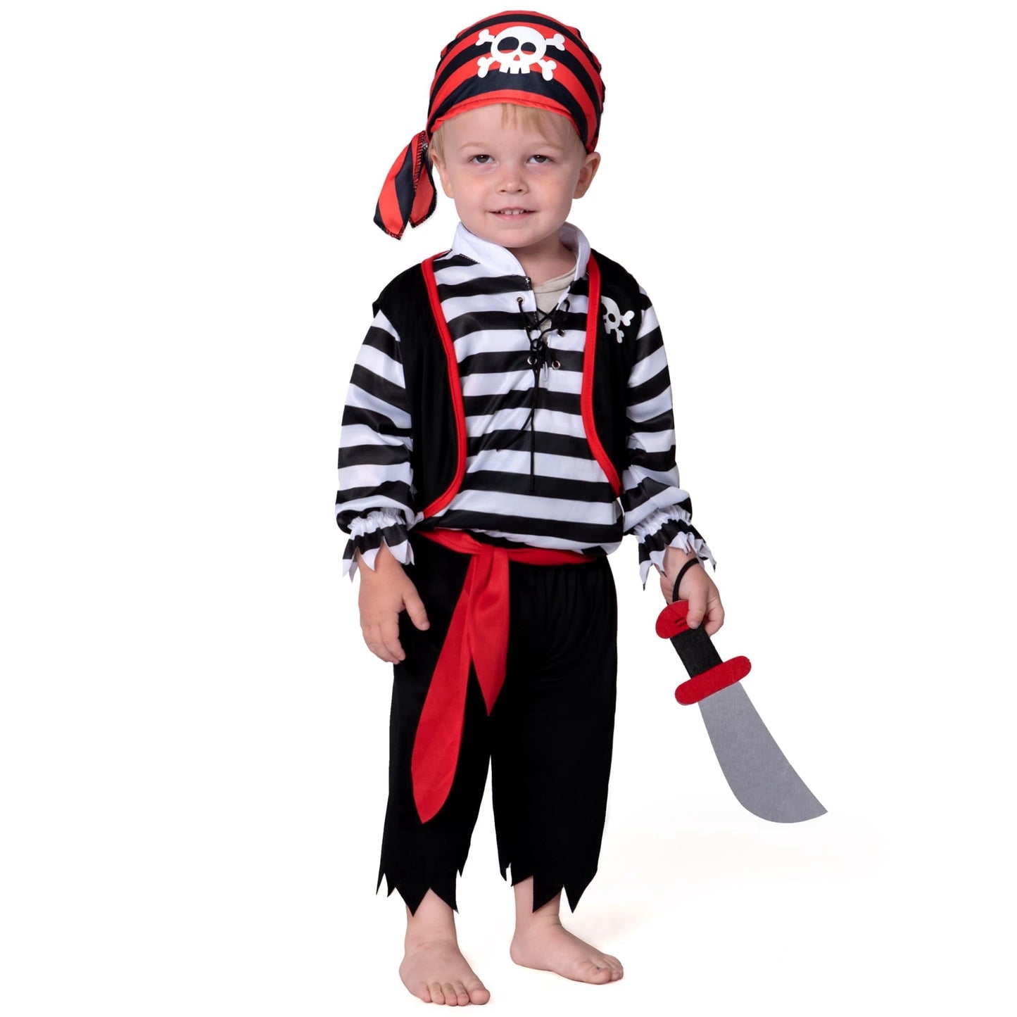 Joyfy Halloween Pirate Costume for Kids, Boys Pirate Costume Set, Pirate Accessories Outfits for Toddler Halloween Themed Party Cosplay Dress Up