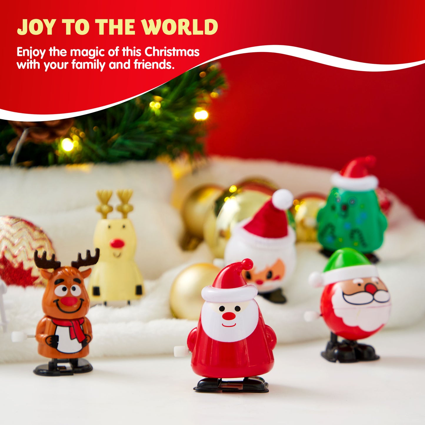 Joyfy 24 Pcs Christmas Wind Up Toys for Kids Party Favors,Clockwork Toys for Child Xmas Stuffers Birthday Gifts