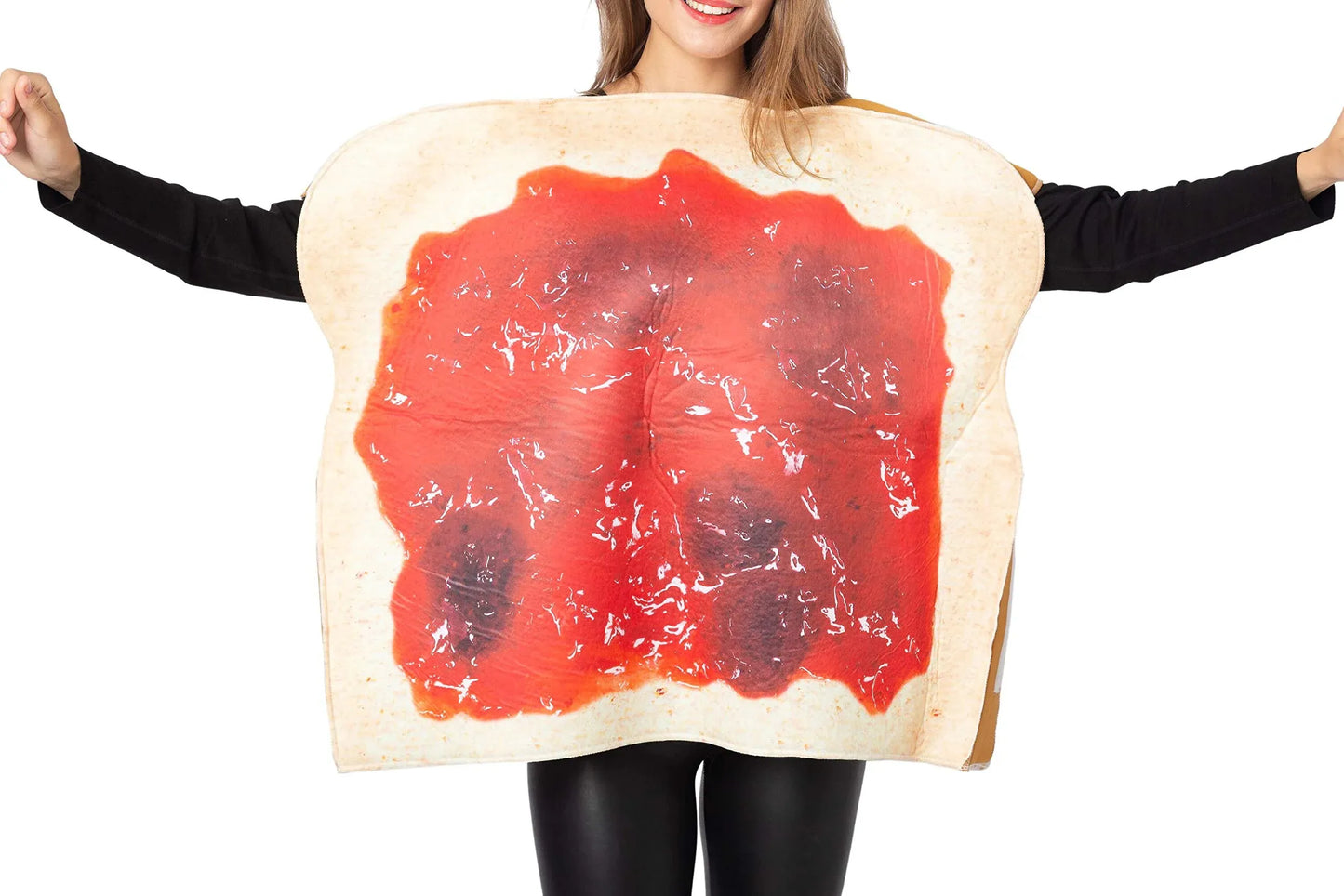 Adult Couple Costume Set w/one Peanut Butter and One Jelly Plush for Halloween Dress Up Party