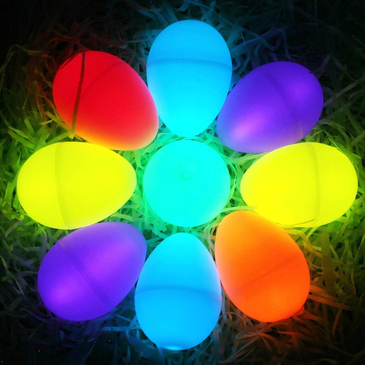 144 Easter Glow Eggs & 288 Mini Glow Sticks, Glow-in-the-dark Easter Basket Stuffing Gifts for Kids