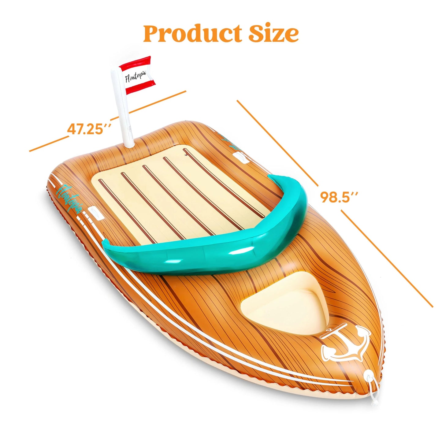 SYNCFUN 8 ft Inflatable Boat for Pool with Reinforced Cooler, Boat Raft Pool Lake Toys Summer Swimming Pool Party Decorations for Kids & Adults