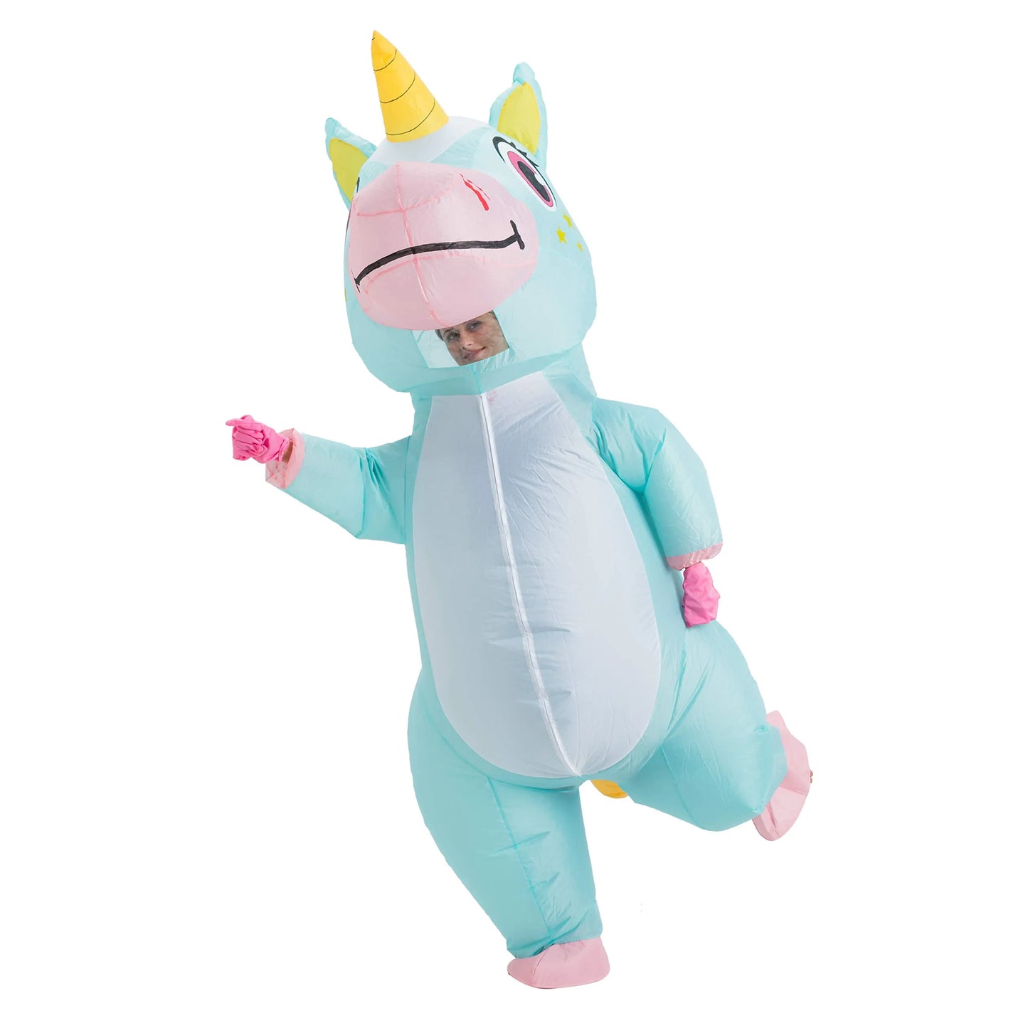 Syncfun Inflatable Costume for Adults,Full Body Blue Unicorn Inflatable Halloween Costume