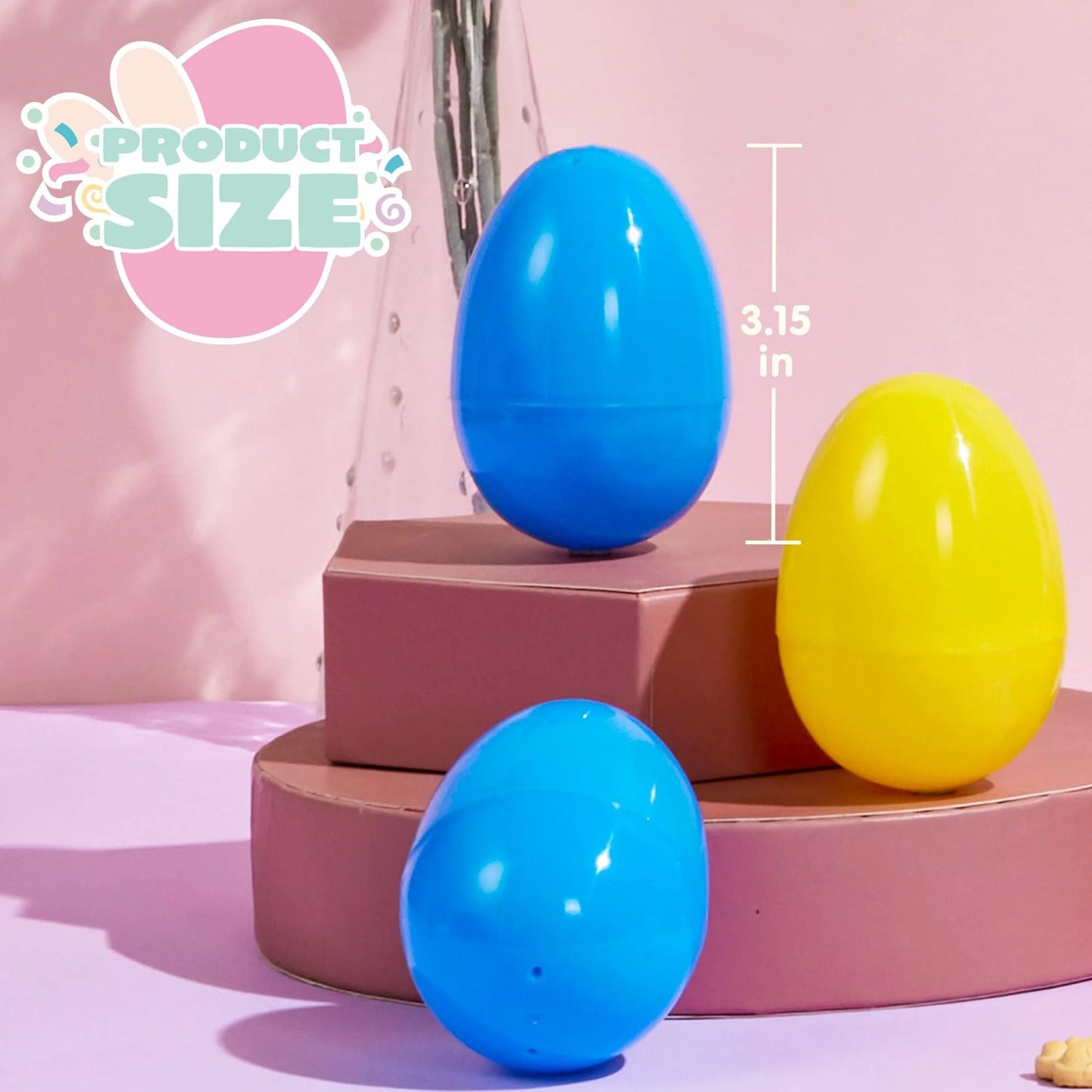 Joyfy 1000 Pcs 3.15" Easter Eggs, Plastic Empty Fillable Easter Eggs Bulk, Colorful Bright Eggs for Easter Hunting, Filling Treats, Party Favor, Basket Stuffers, Classroom Prize Supplies
