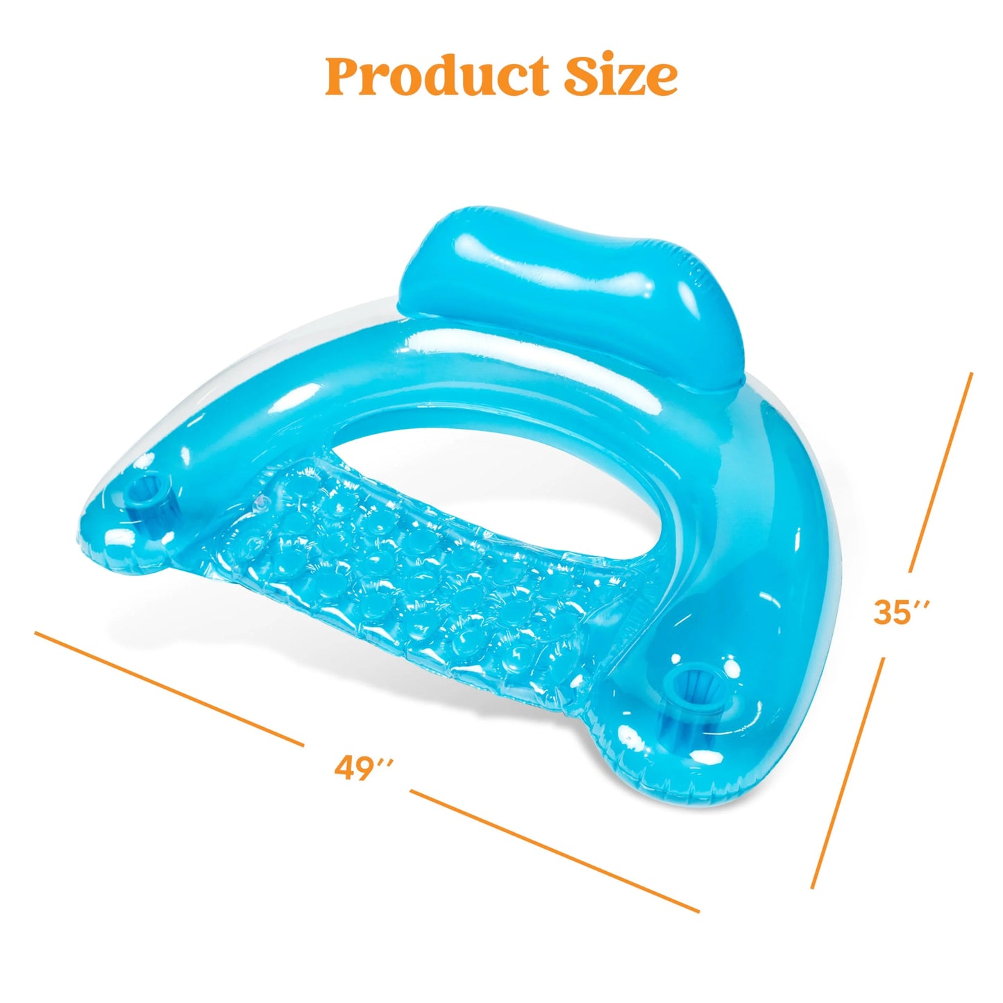 Inflatable Pool Floats for Adults, 2 Packs Pool Chairs with Cup Holders,Blow up Floating Pool Floats Chair,Pool Floaties for Adults Swimming Pool Party Summer Water Fun