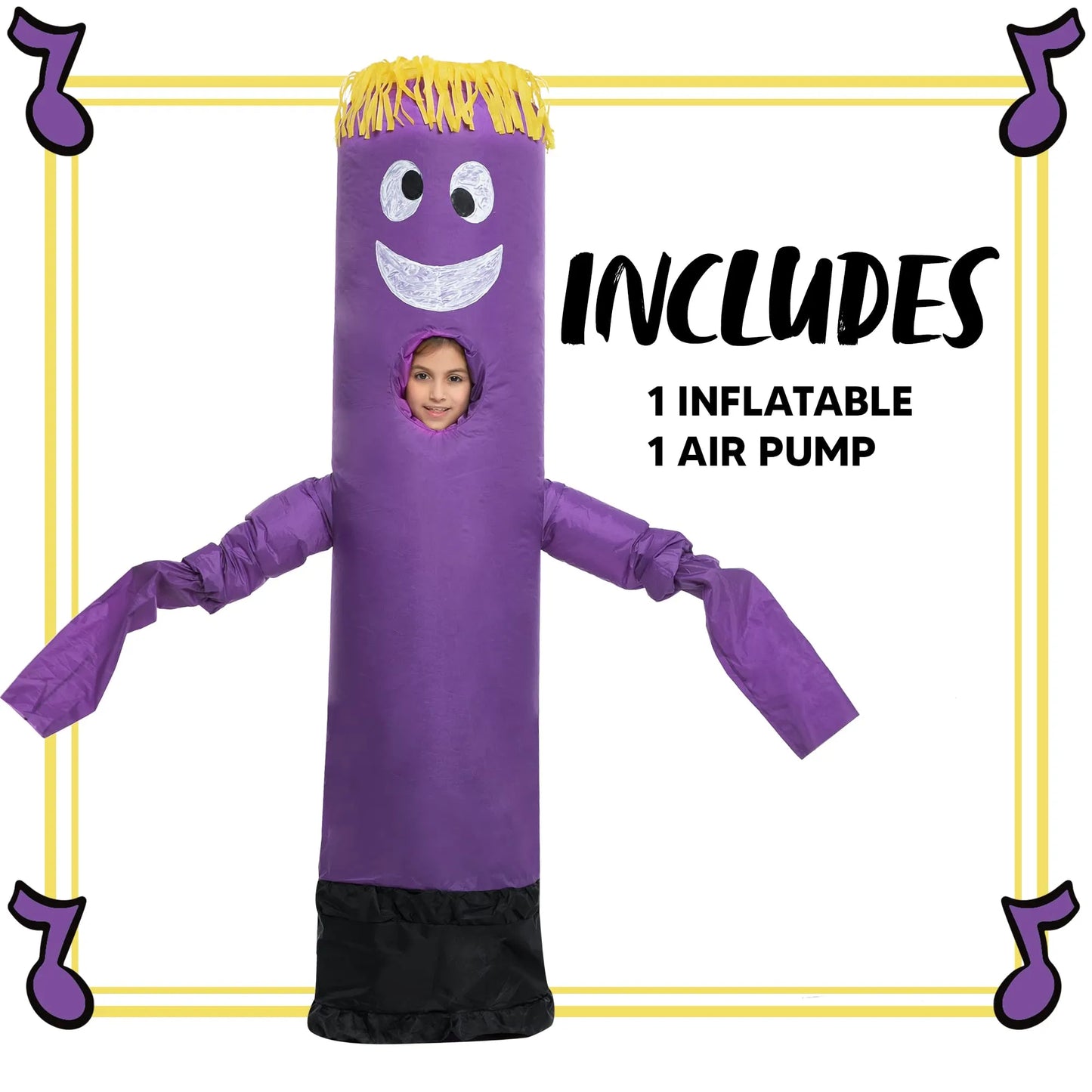 Syncfun Inflatable Halloween Costume for Kids,Inflatable Tube waving arms and dancing,Full Body Dress UP (Purple)