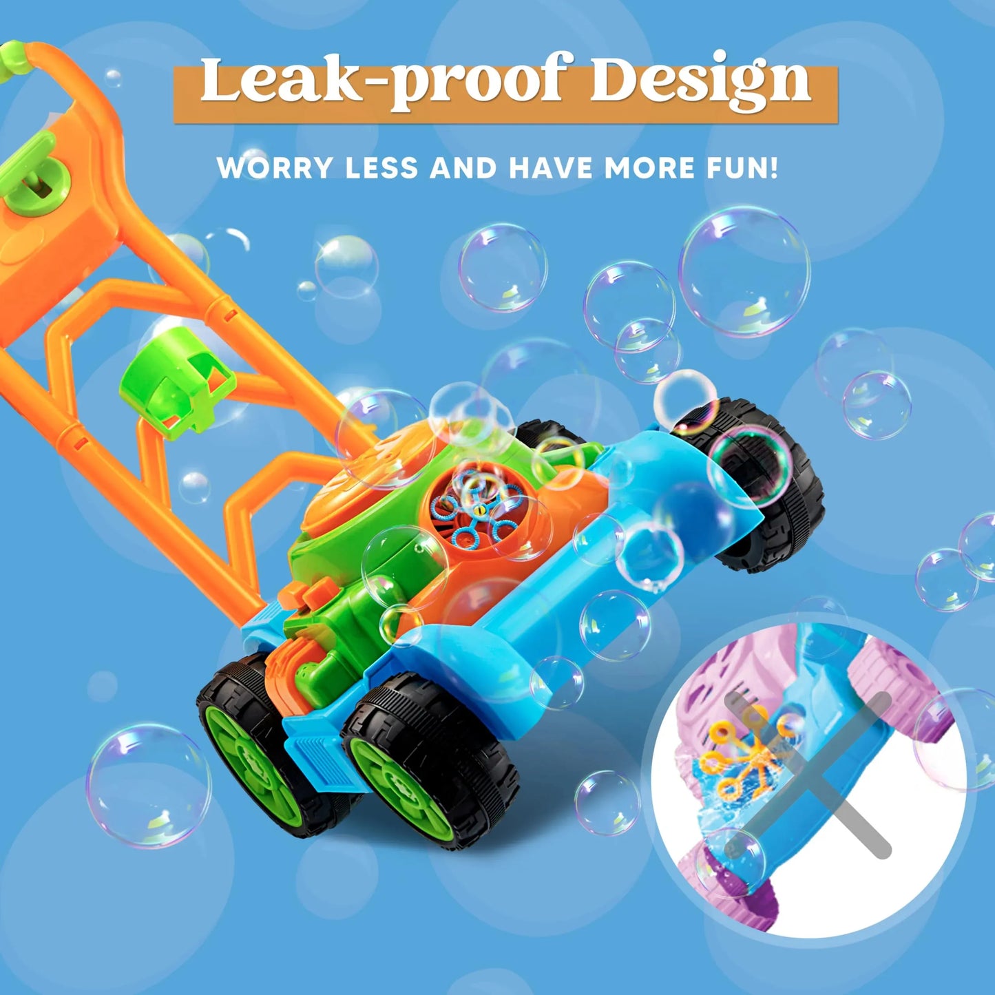 Syncfun Bubble Lawn Mower, Bubble Machine Summer Outdoor Toys for Toddlers 1-3, Bubbles for Kids 2 4 6 Years Birthday Toy