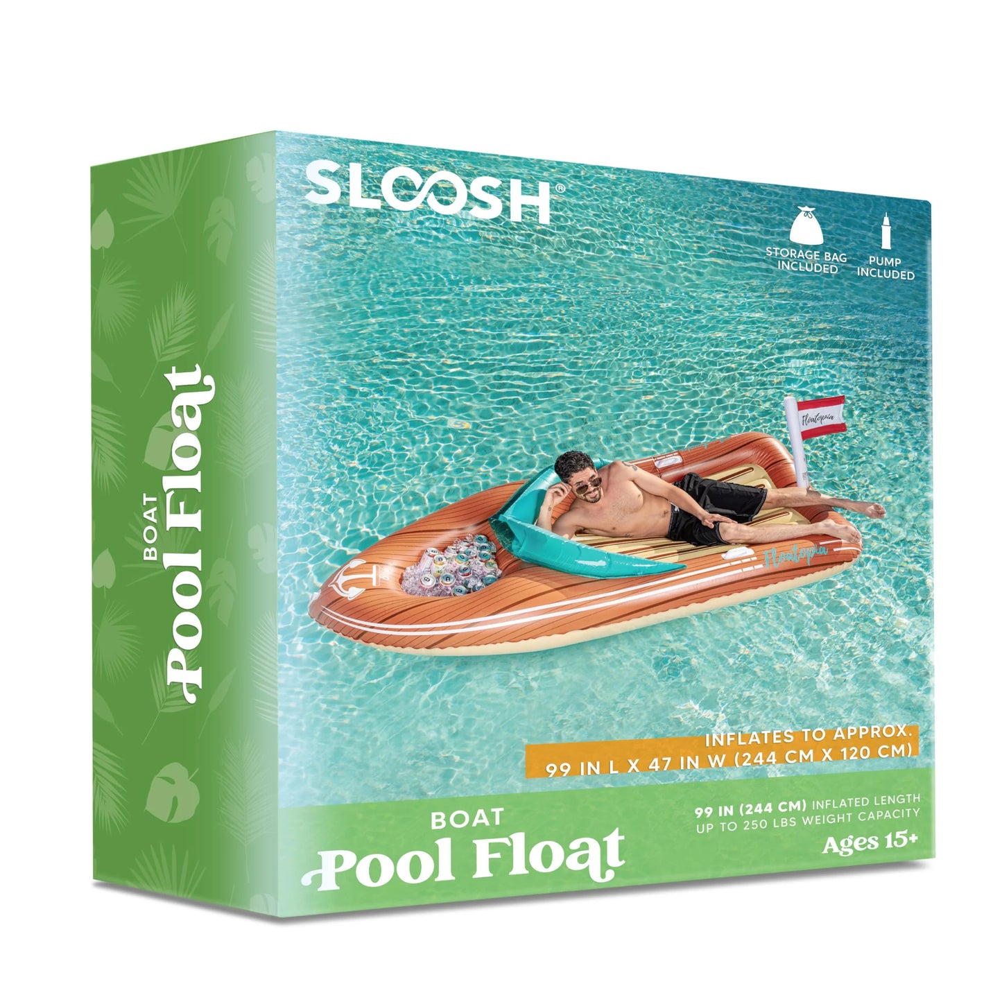 SYNCFUN 8 ft Inflatable Boat for Pool with Reinforced Cooler, Boat Raft Pool Lake Toys Summer Swimming Pool Party Decorations for Kids & Adults