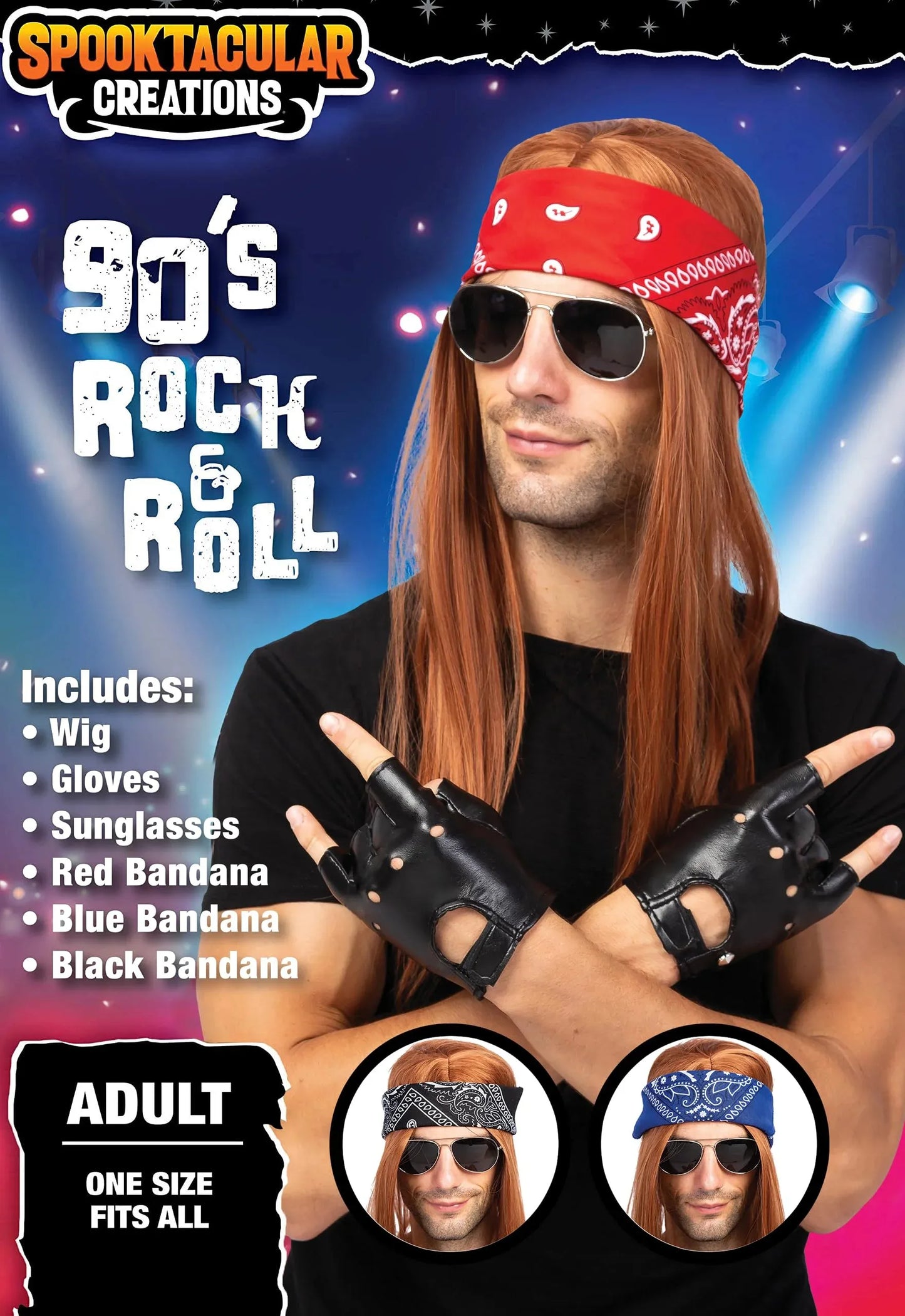 Syncfun Rockstar 90s Rocker Costume Party Cosplay Halloween Costumes for Men Adults