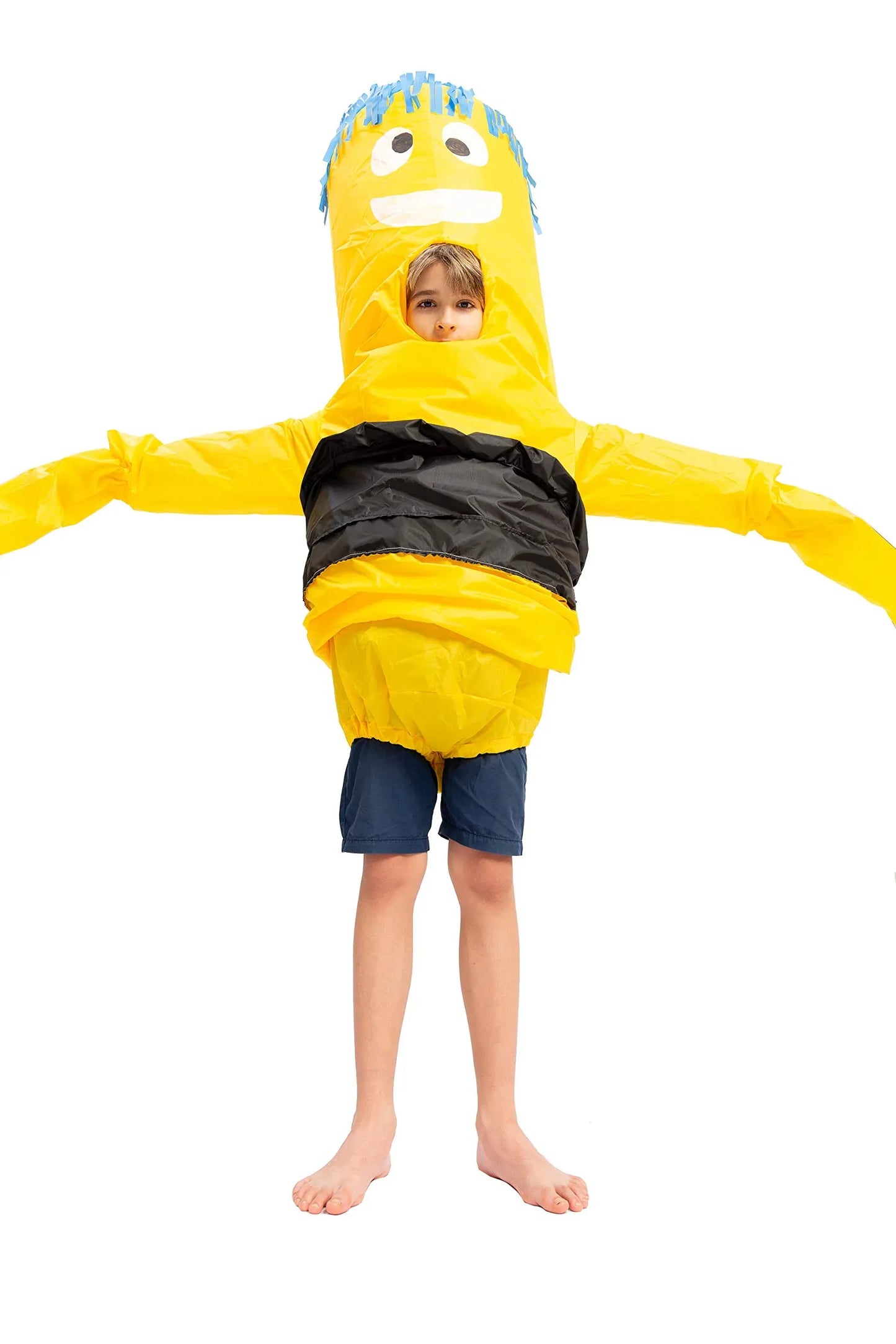 Syncfun Inflatable Halloween Costume for Child, Inflatable Tube waving arms and dancing, Full Body Dress UP (Yellow)