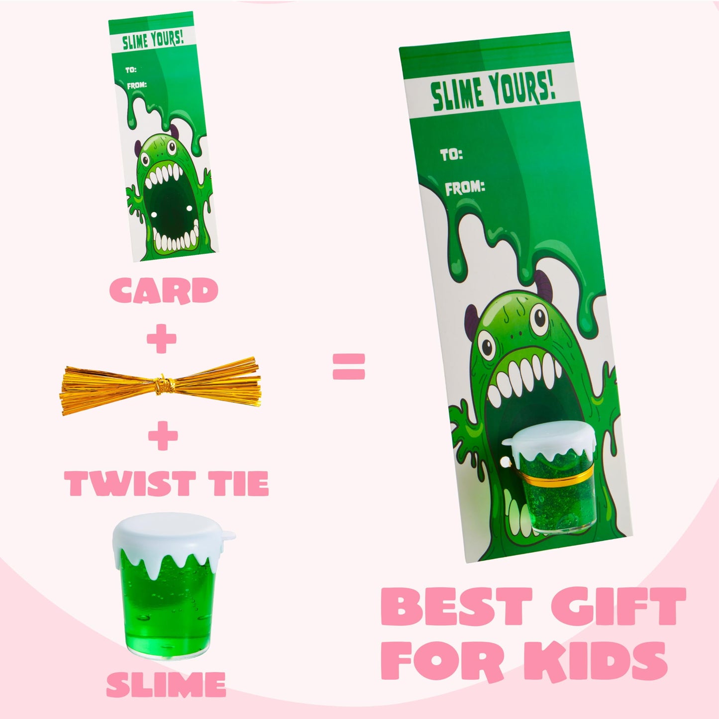 28 PCS Valentines Day Cards with Slime, Stress Relief Fidget Slime Valentines Toy for Kids Valentines Classroom Favors Exchange Card Gifts pack