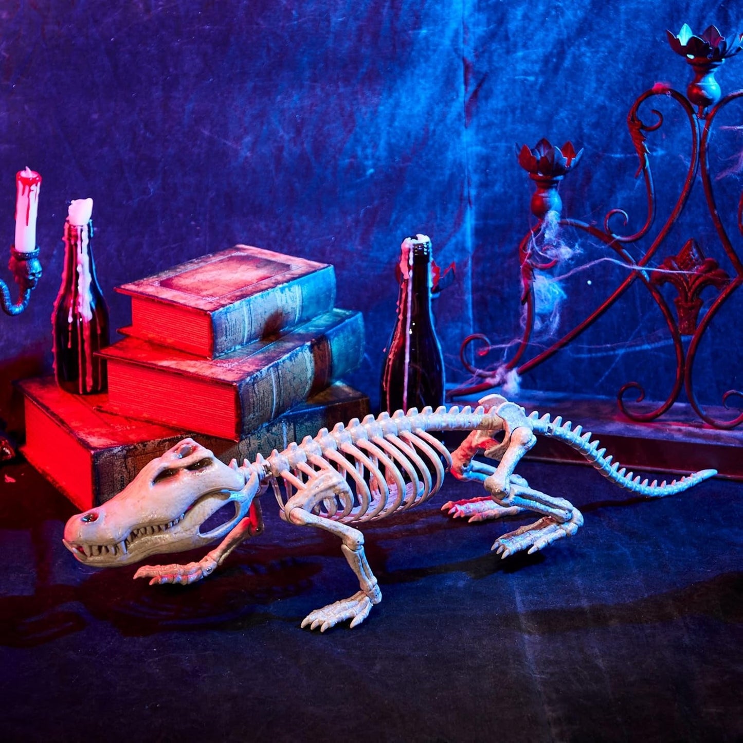 Joyfy 28  Crocodiles Skeleton Halloween Decorations with Posable Joints for Halloween Party Outdoor Indoor Decor