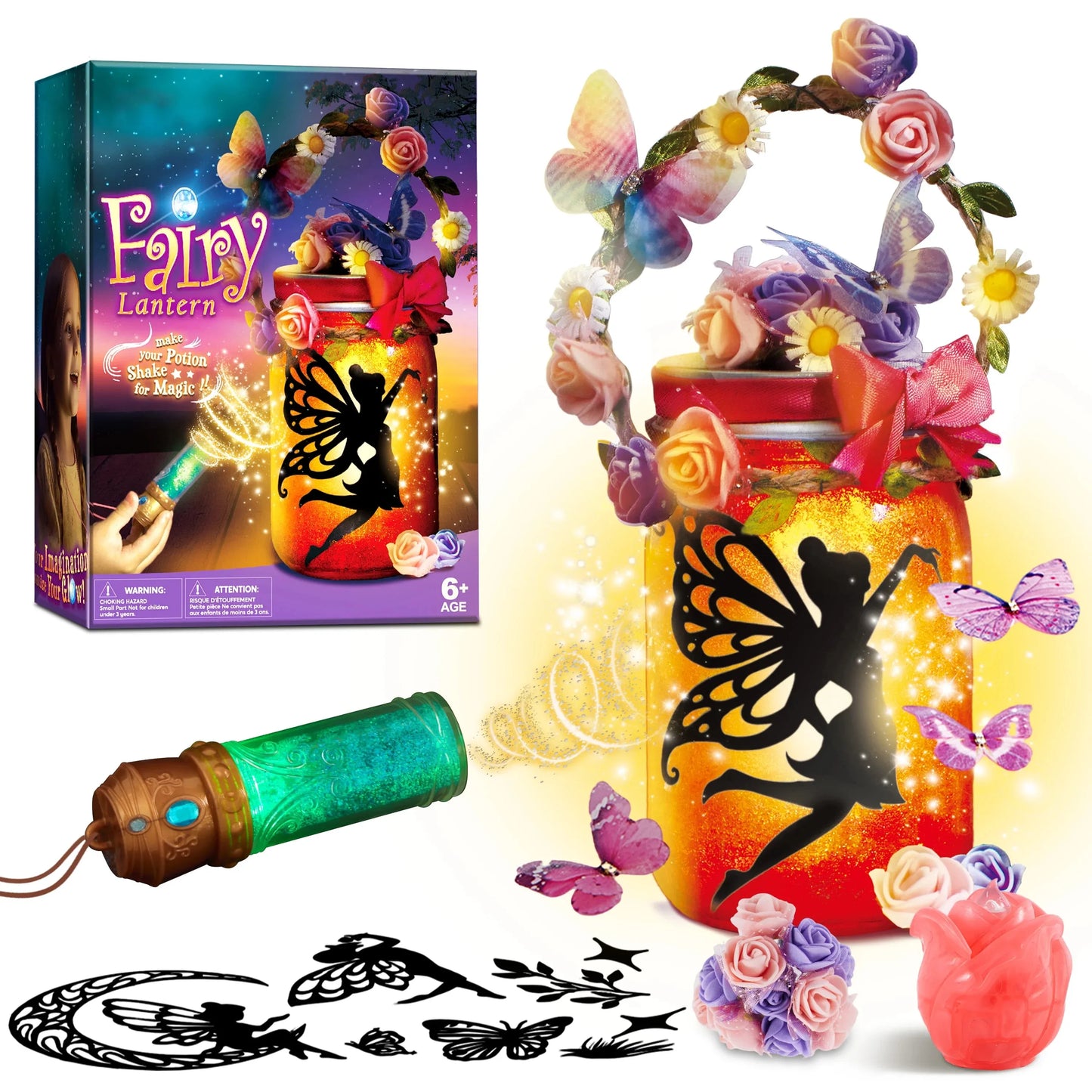 Klever Kits Fairy Lantern Craft Kit, 2-in-1 Moon Lamps Arts and Crafts for Kids, Birthday Halloween Gifts for Girls Age 6 up