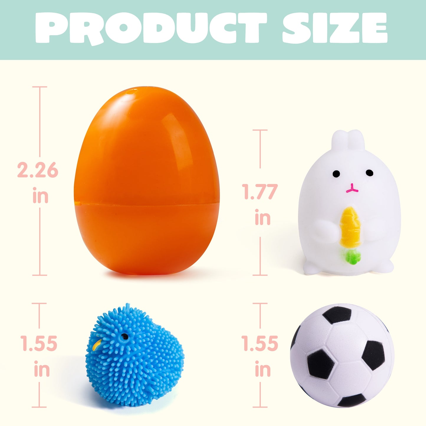 36 Pcs Stress Relief Toys Prefilled Easter Eggs,Kawaii Mochi Squishy Toy Stress Relief Toys Filled Plastic Easter Eggs for Easter Basket Stuffers Party Favor Egg Hunt for Kids
