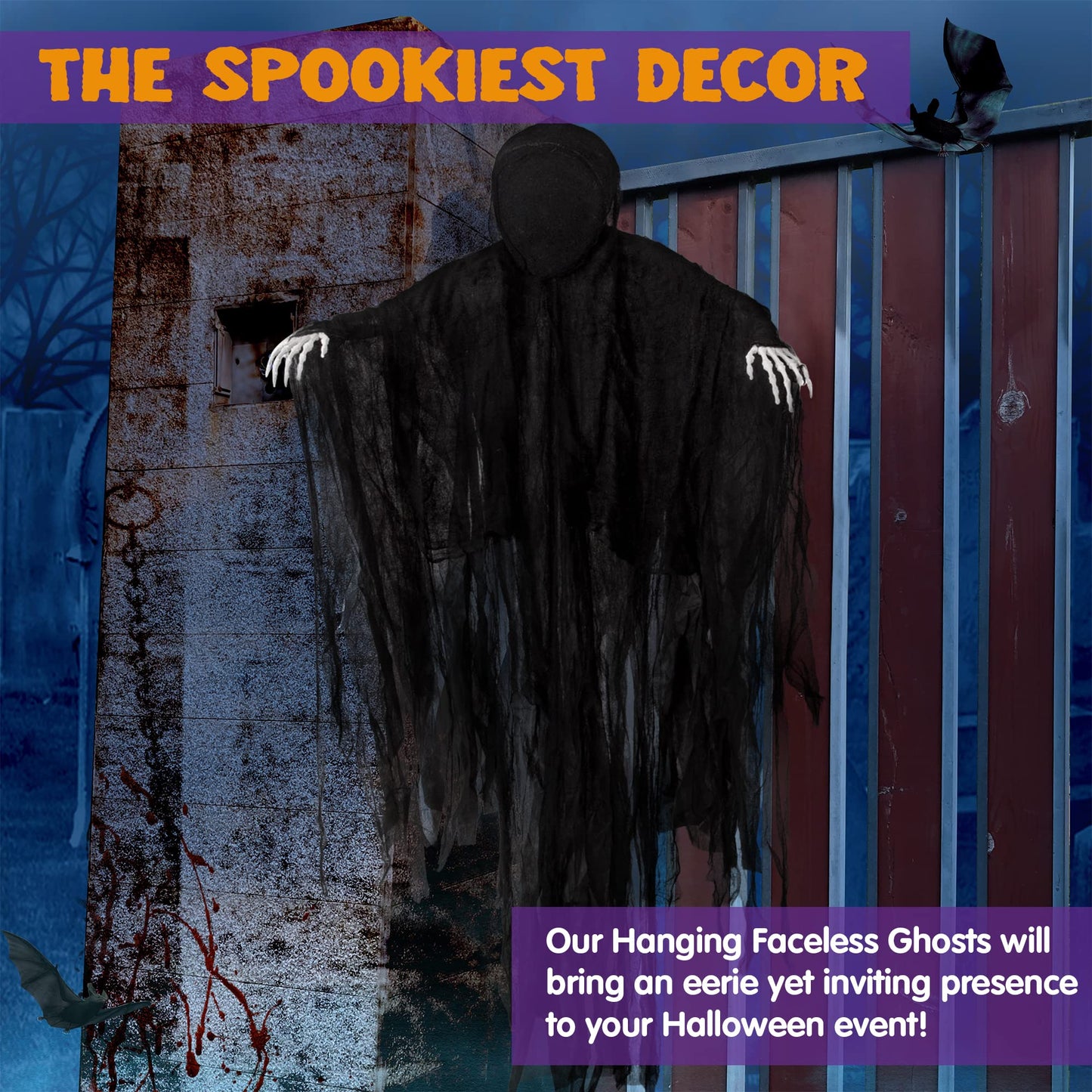 Joyfy 63 Inch Halloween Hanging Ghosts,Scary Ghosts Grim Reapers Decorations for Halloween Hanging Decorations Indoor Outdoor Yard Home Decorations