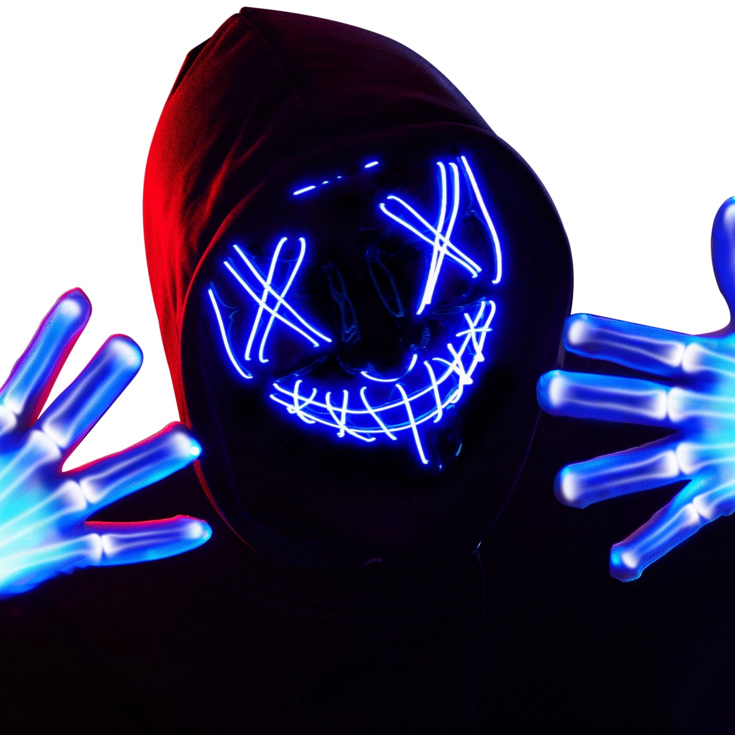 Joyfy Halloween Mask Light up Mask and Gloves,Scary Halloween Costumes Accessories for Boys,Cosplay Halloween Costume Masquerade Parties,Carnival,Gifts