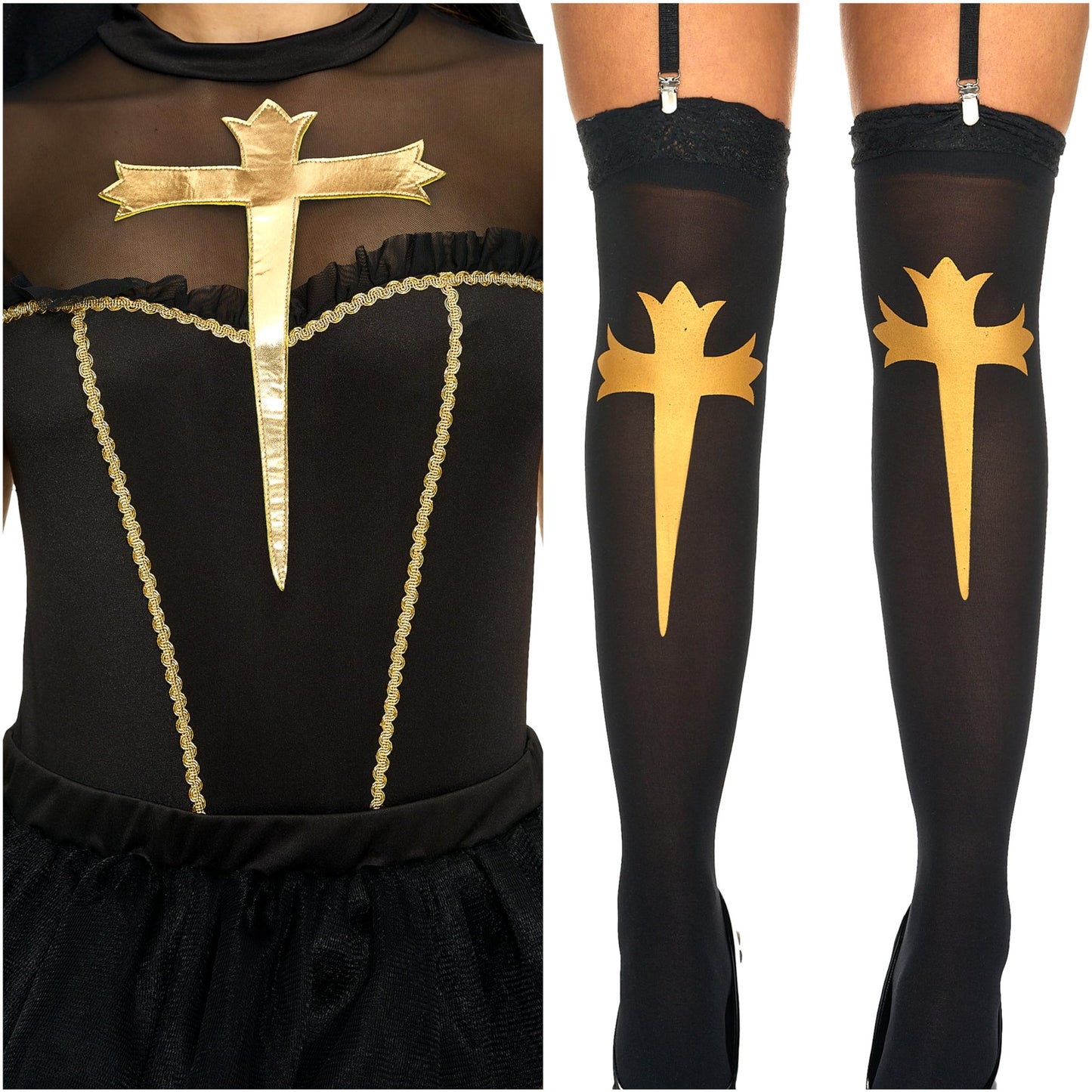 SYNCFUN Women Nun Costume for Halloween Costumes Woman
