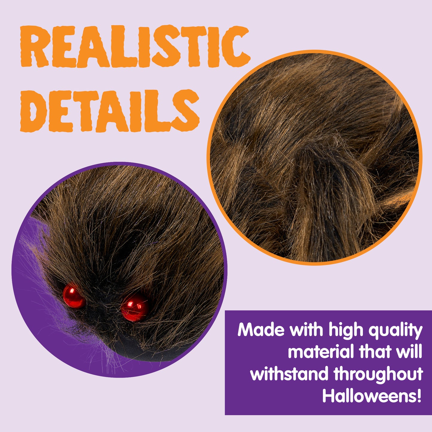 Joyfy 5 FT Giant Spider Halloween Decorations,Scary Spider Halloween Decorations Outdoor Party Decorations Props Halloween Yard Decorations,Brown
