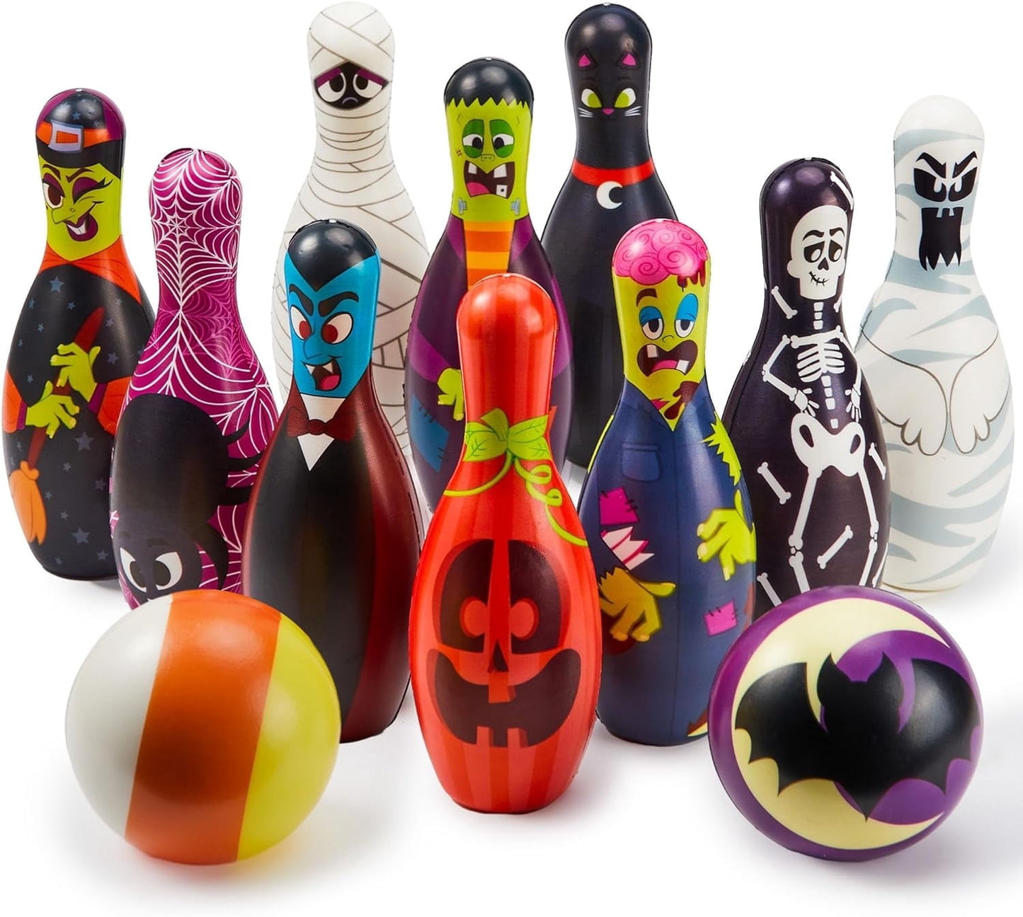 Joyfy Halloween Foam Bowling Set for Kids Toys Party Supplies, Get-Together Party, Game Day Events, Indoor Outdoor Party, Birthday Parties