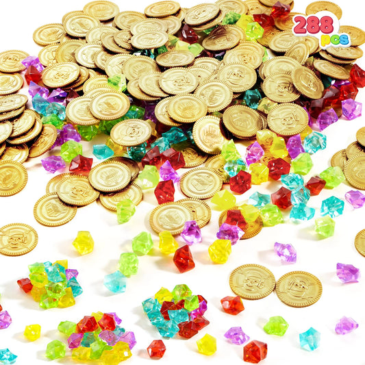 SYNCFUN 288 Piece Pirate Treasure Coins Set Party Favors