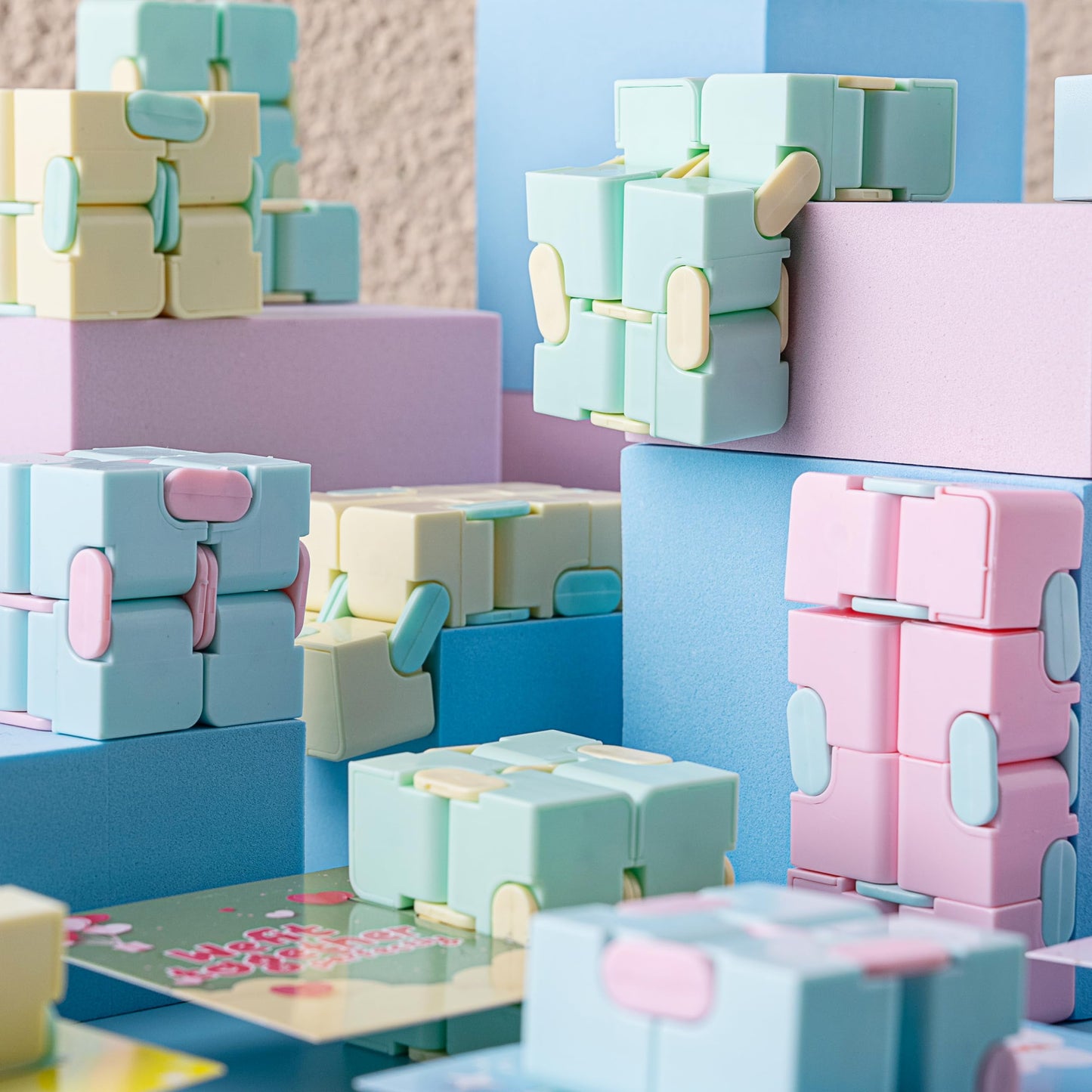 28 Packs Valentines Cards with Fidget Cube for Kids, Snake Cube Fidget Puzzles s for Kids Valentines Class Exchange Cards