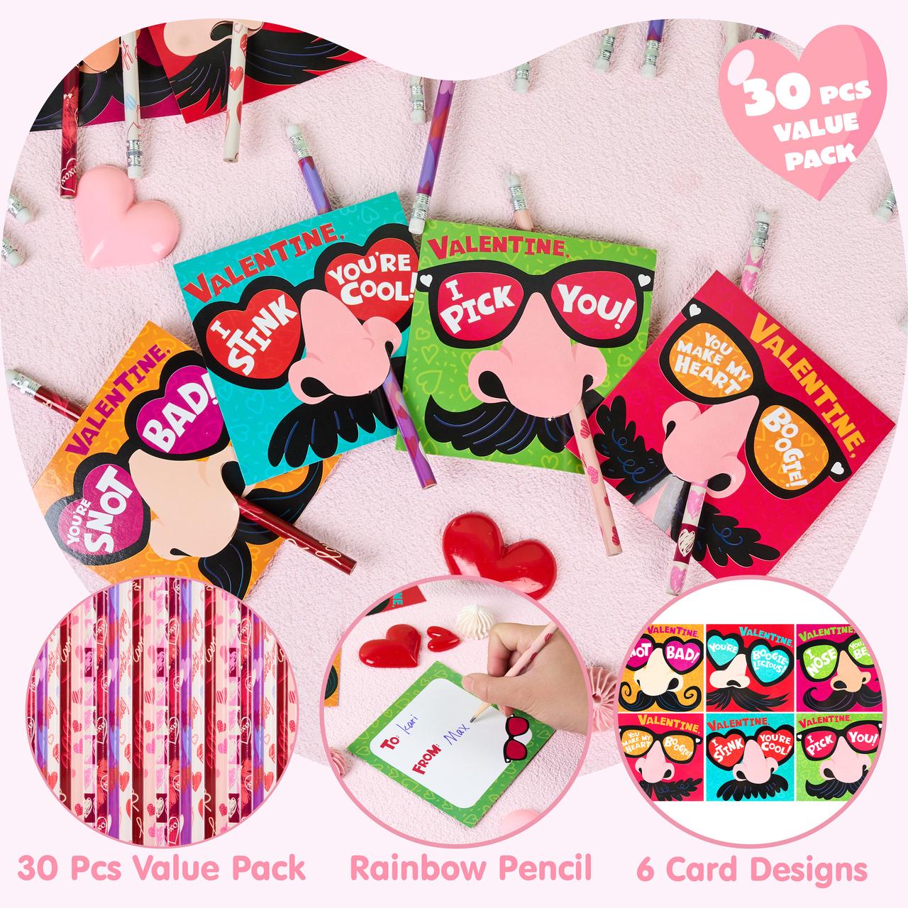 30 pieces, fun cards and pencils assorted gifts