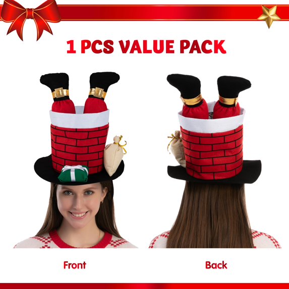 Joyfy Christmas Hats,Elf Felt Hats for Adults Funny Hats for Christmas Holiday Party Costume Favors Gifts Accessoriess
