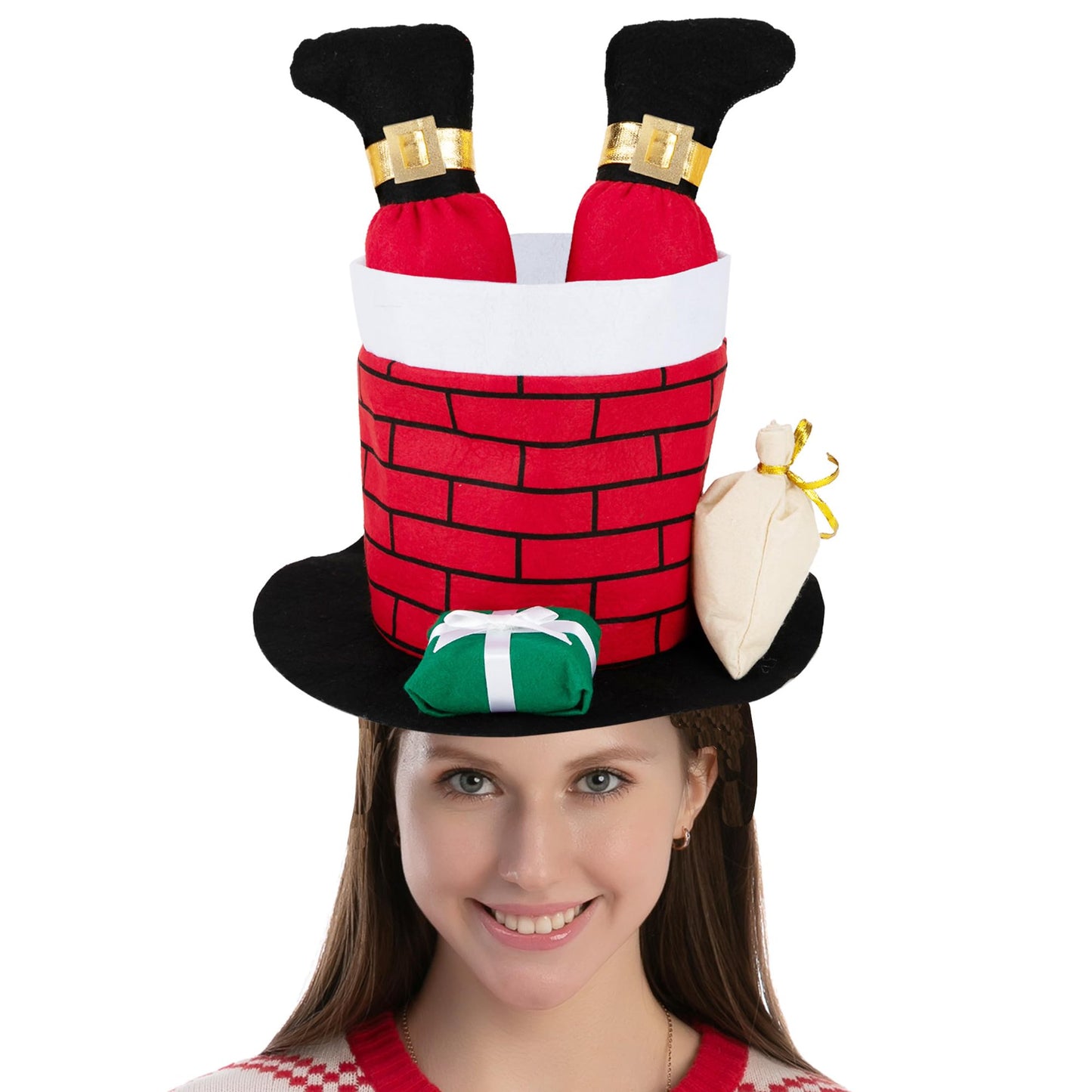 Joyfy Christmas Hats,Elf Felt Hats for Adults Funny Hats for Christmas Holiday Party Costume Favors Gifts Accessoriess