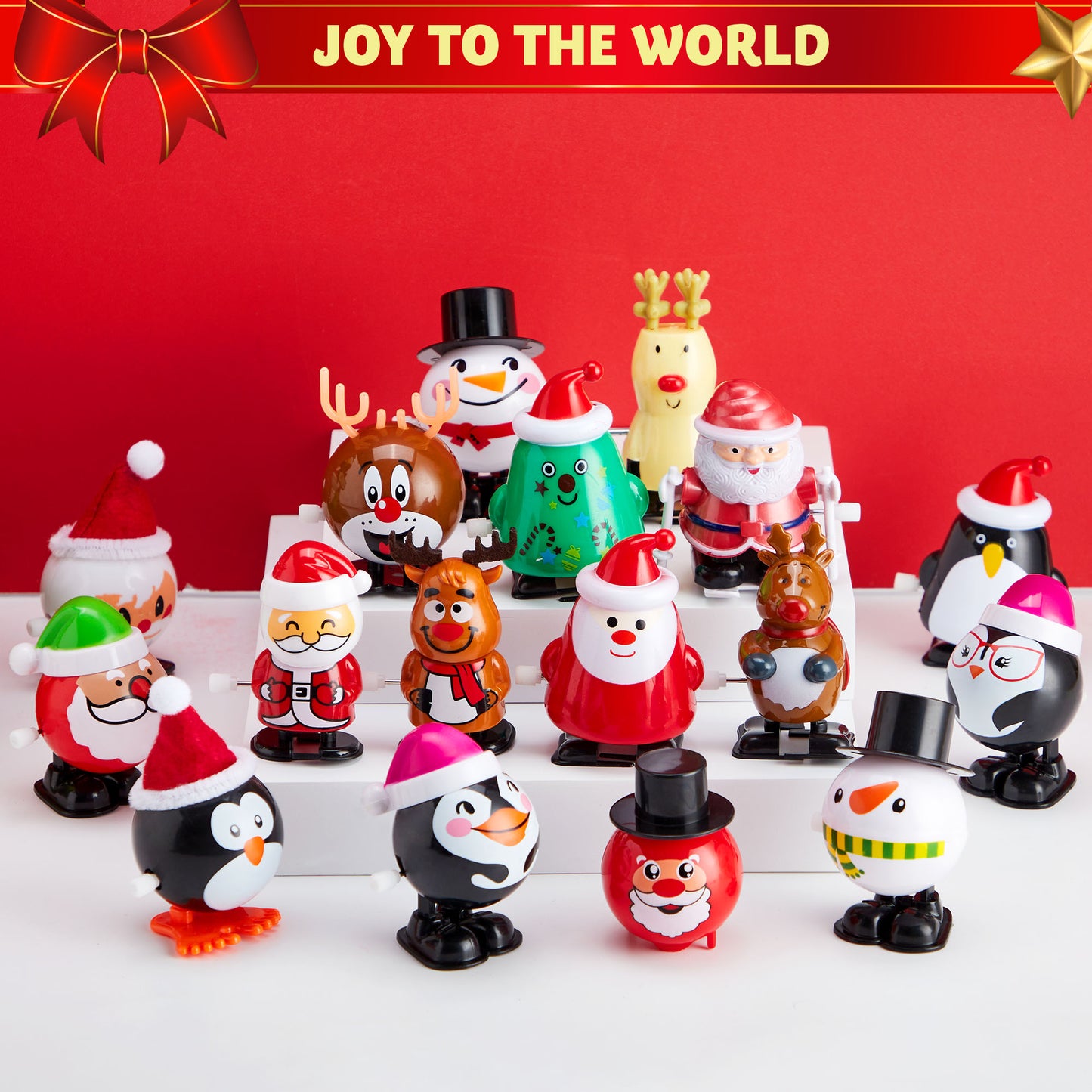 Joyfy 24 Pcs Christmas Wind Up Toys for Kids Party Favors,Clockwork Toys for Child Xmas Stuffers Birthday Gifts